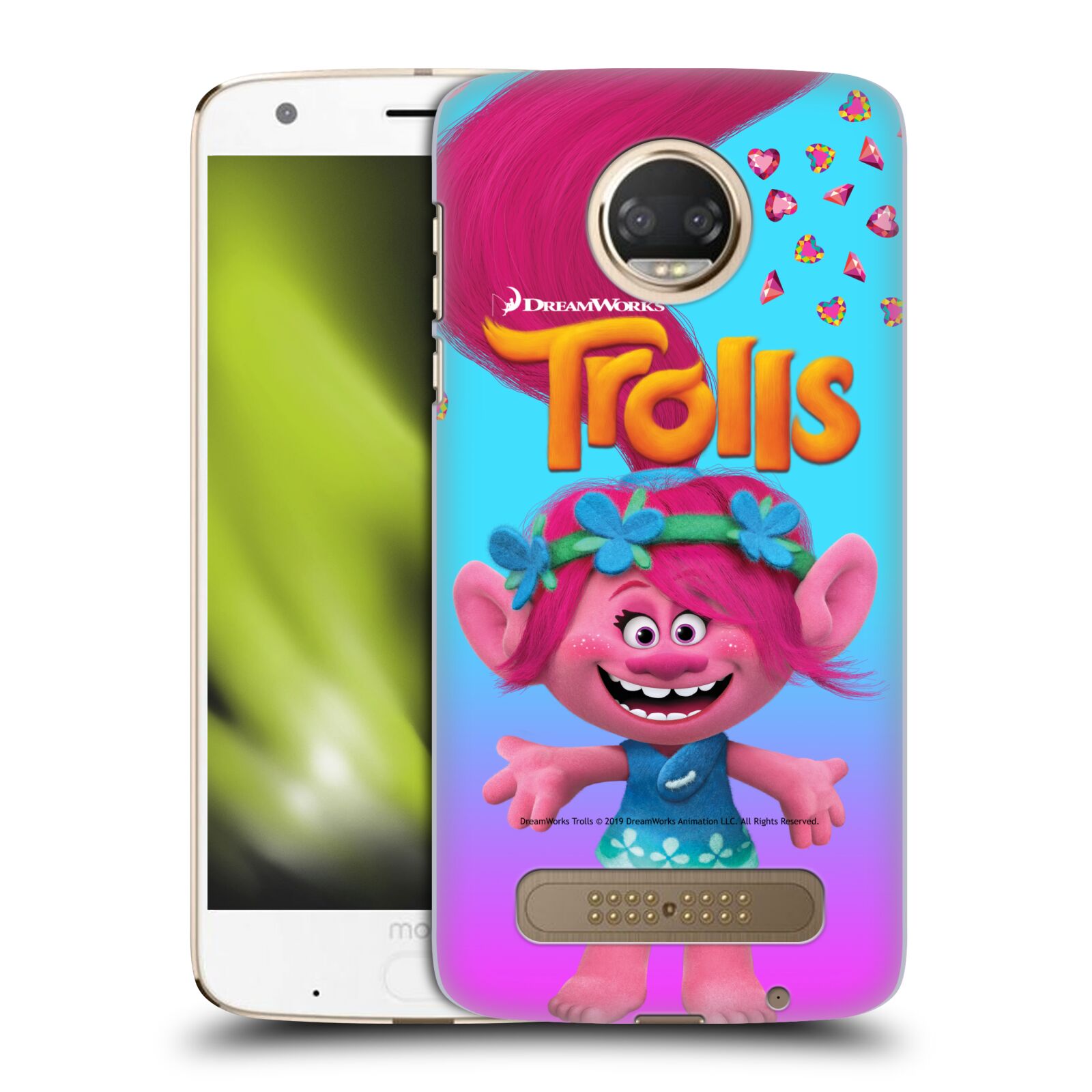 Pouzdro na mobil Motorola Moto Z2 PLAY - HEAD CASE - Pohádka - Trollové skřítek holčička Poppy