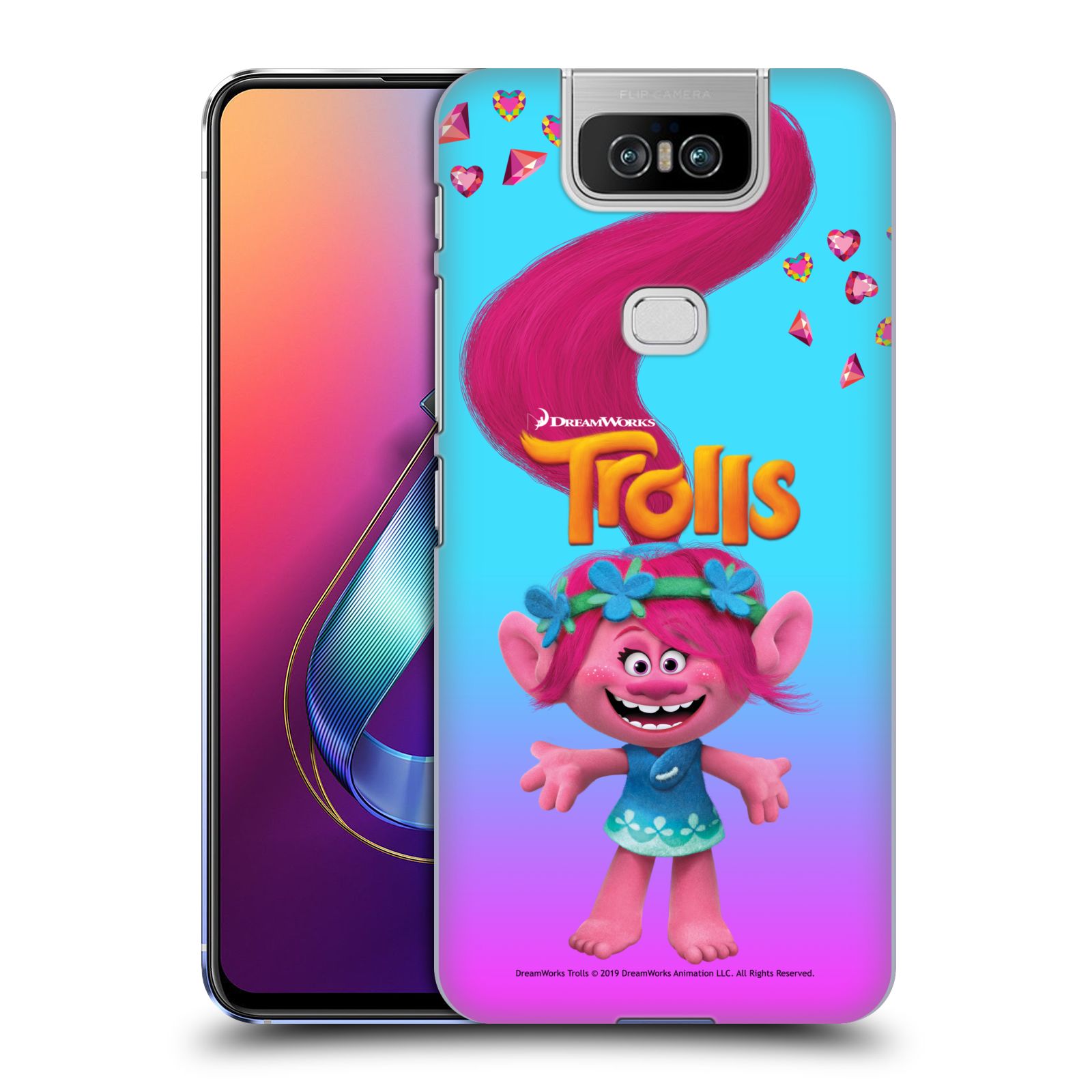 Pouzdro na mobil ASUS Zenfone 6 ZS630KL - HEAD CASE - Pohádka - Trollové skřítek holčička Poppy