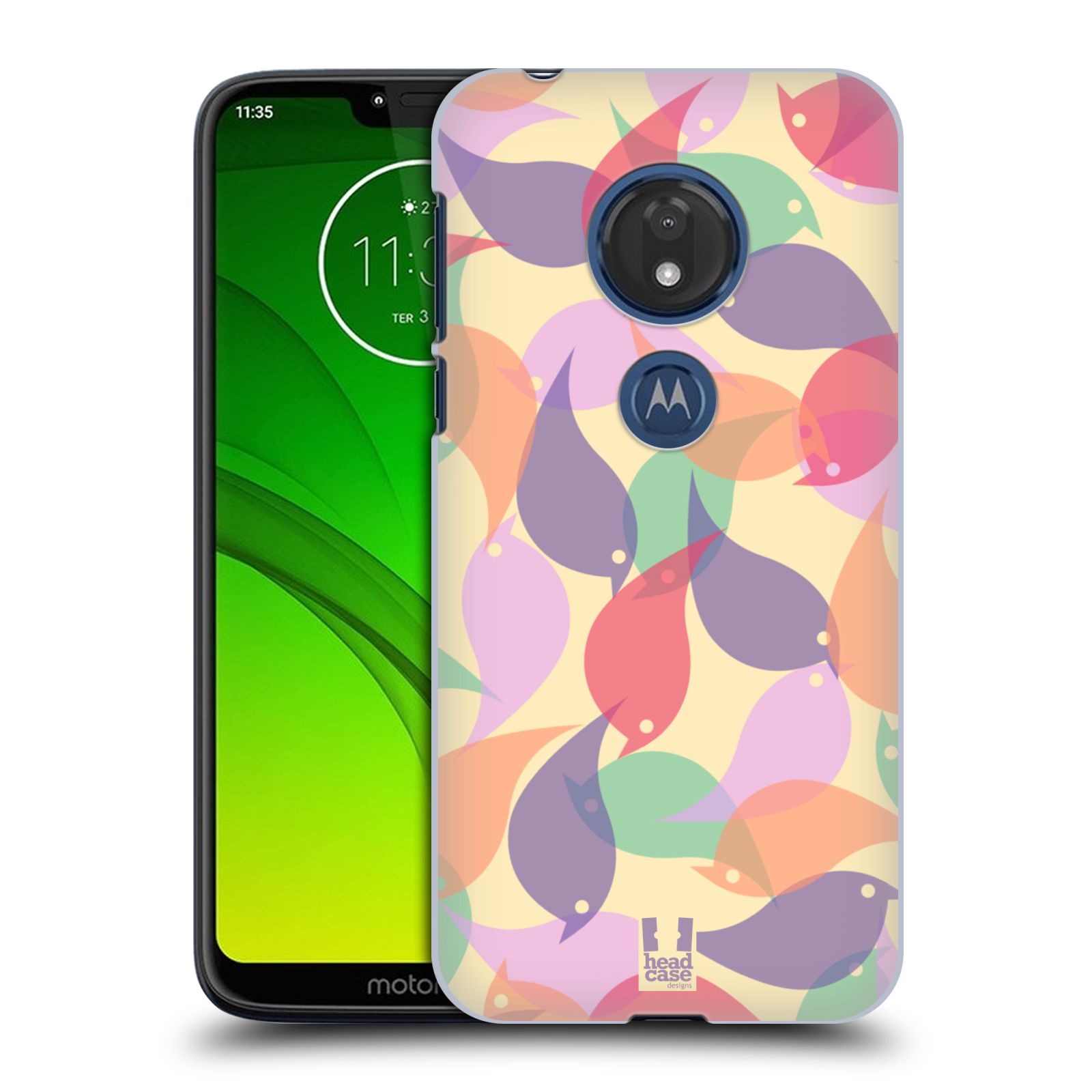 Pouzdro na mobil Motorola Moto G7 Play vzor Vzorkovaná malba PTÁČCI