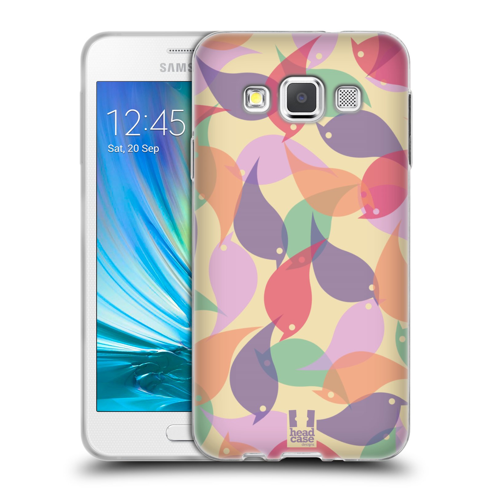 HEAD CASE silikonový obal na mobil Samsung Galaxy A3 vzor Vzorkovaná malba PTÁČCI