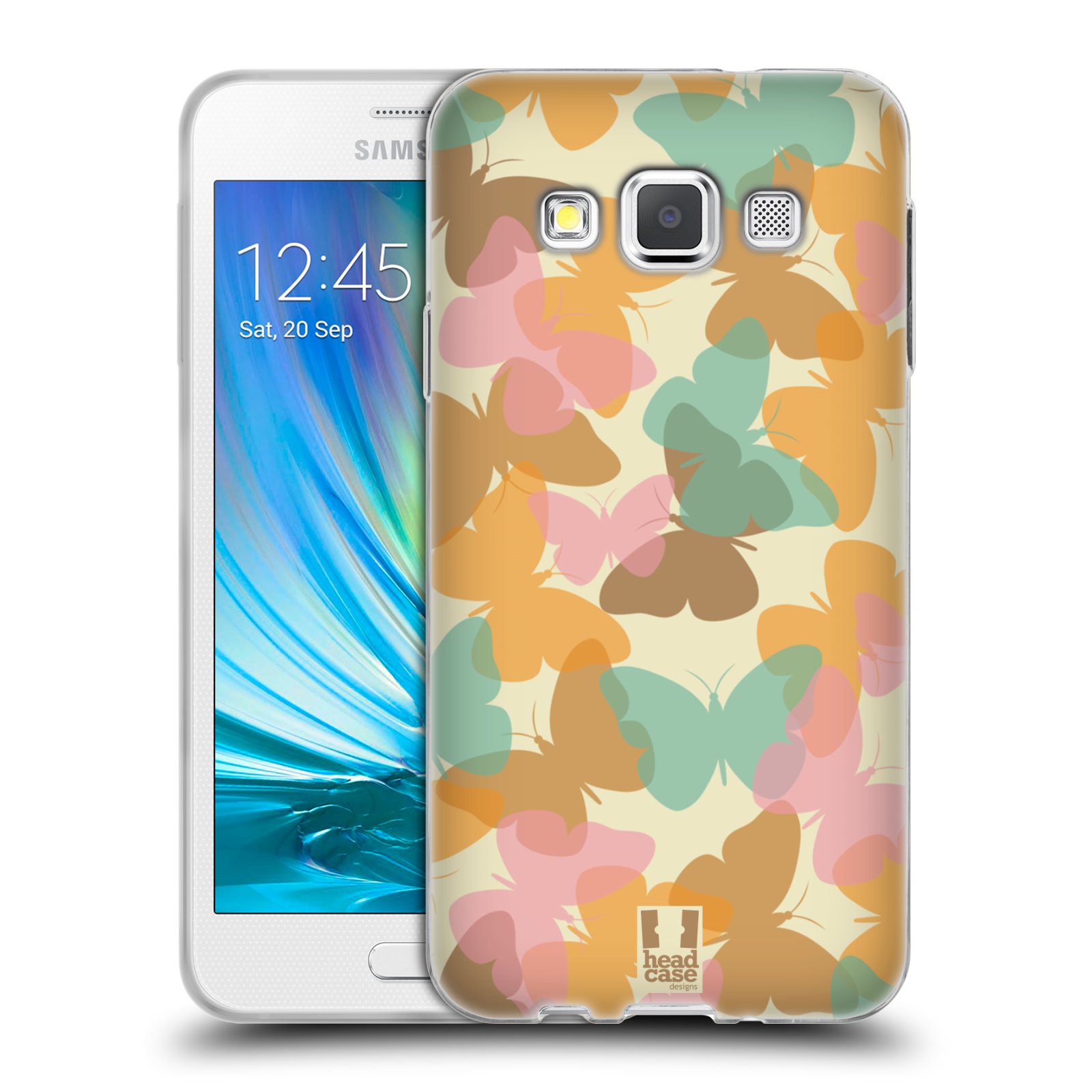 HEAD CASE silikonový obal na mobil Samsung Galaxy A3 vzor Vzorkovaná malba MOTÝL