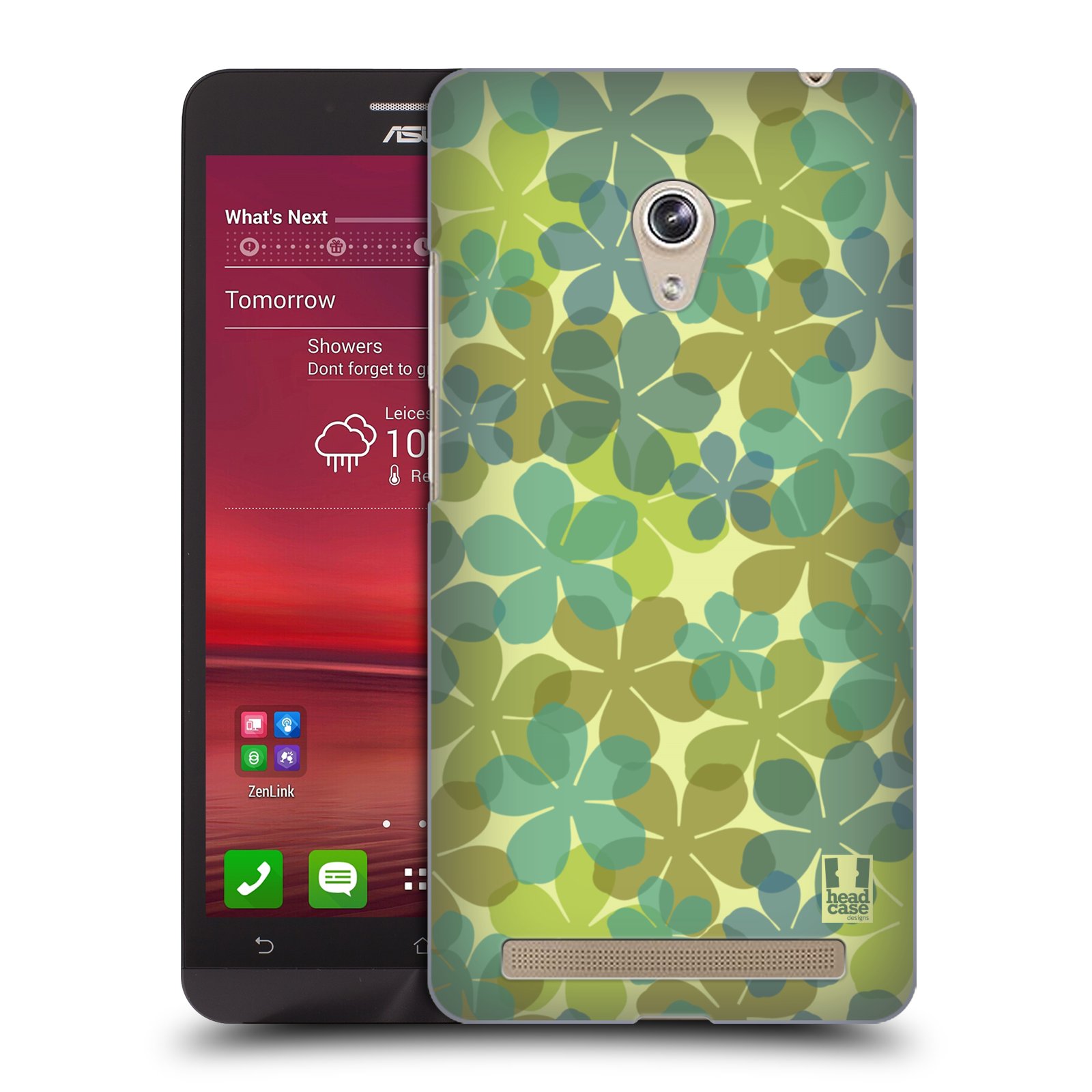 HEAD CASE plastový obal na mobil Asus Zenfone 6 vzor Vzorkovaná malba ČTYŘLÍSTEK ZELENÁ