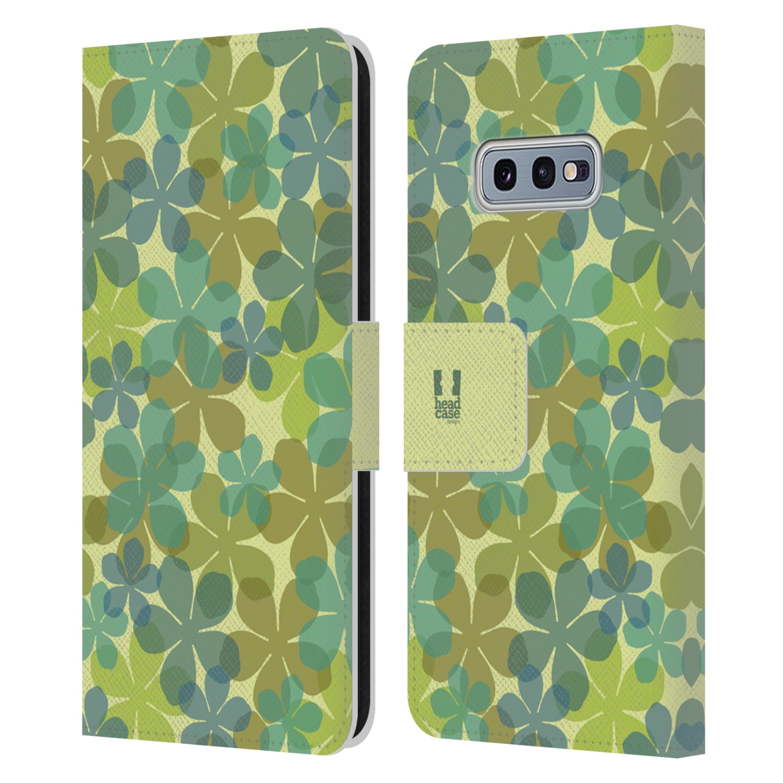 Pouzdro HEAD CASE na mobil Samsung Galaxy S10e vzor prolínající se květina zelená