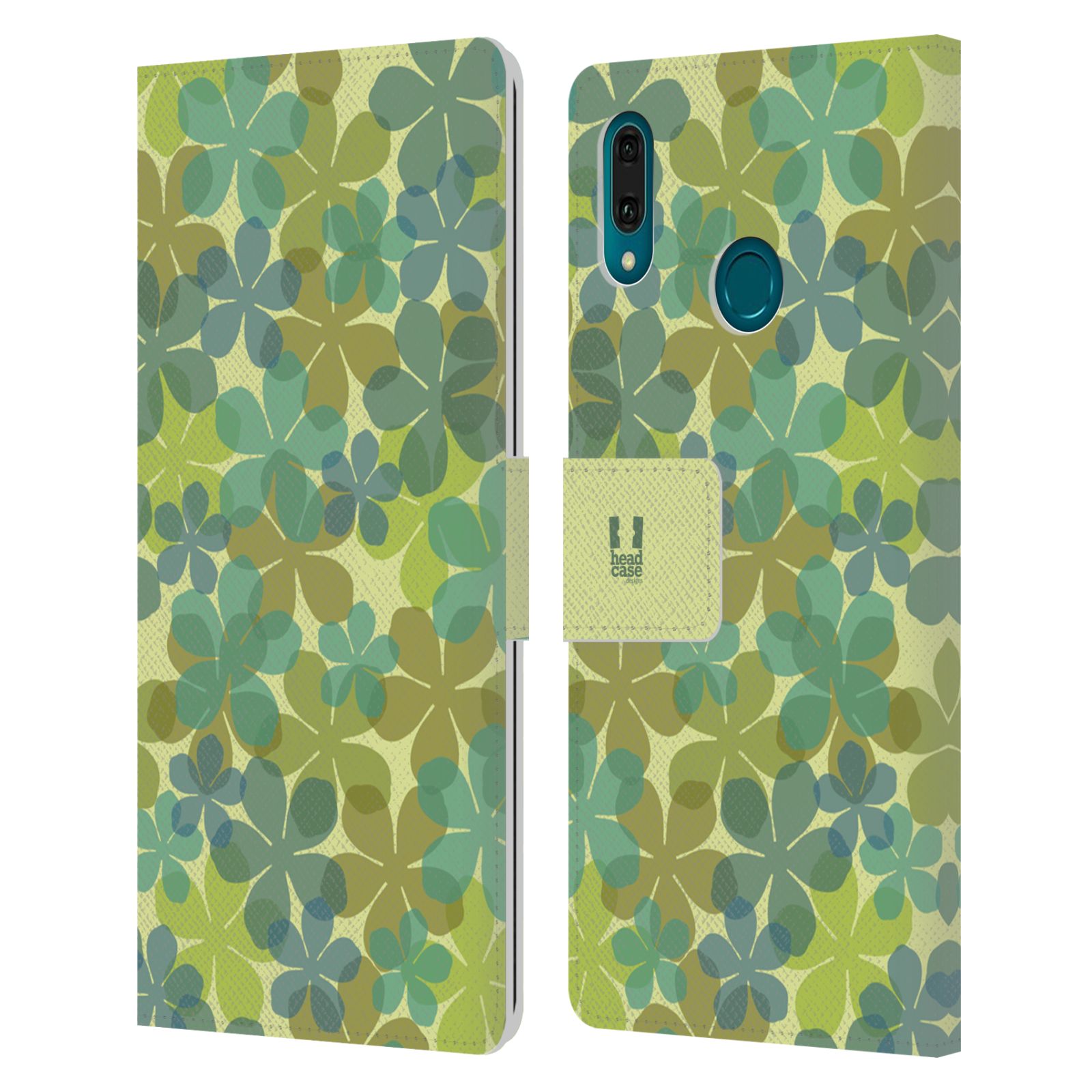 Pouzdro na mobil Huawei Y9 2019 vzor prolínající se květina zelená