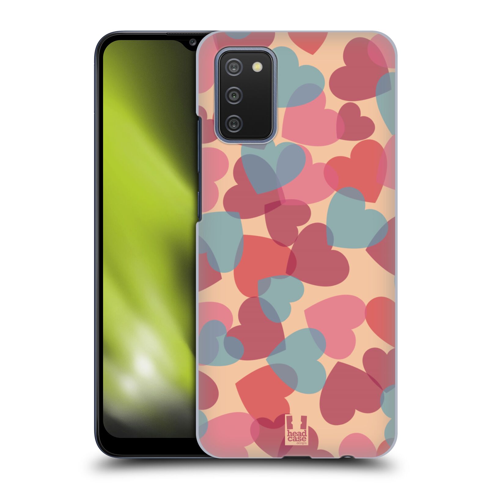 Zadní obal pro mobil Samsung Galaxy A02s / A03s - HEAD CASE - Růžová srdíčka kreslený vzor