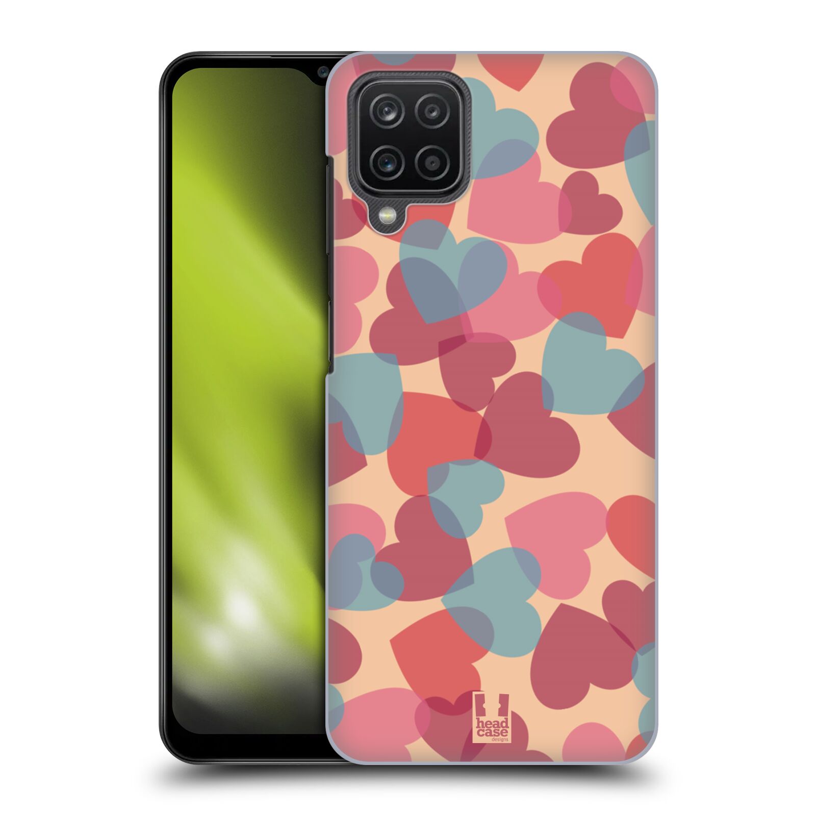 Zadní obal pro mobil Samsung Galaxy A12 - HEAD CASE - Růžová srdíčka kreslený vzor