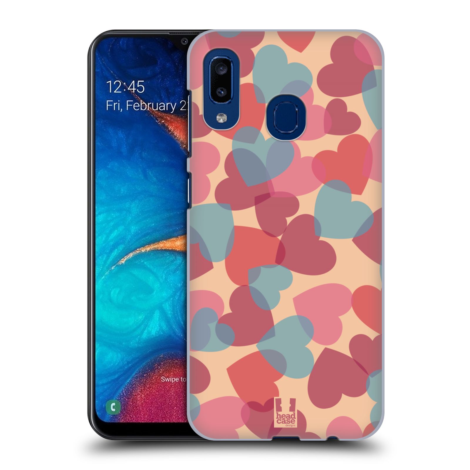Zadní obal pro mobil Samsung Galaxy A20 - HEAD CASE - Růžová srdíčka kreslený vzor