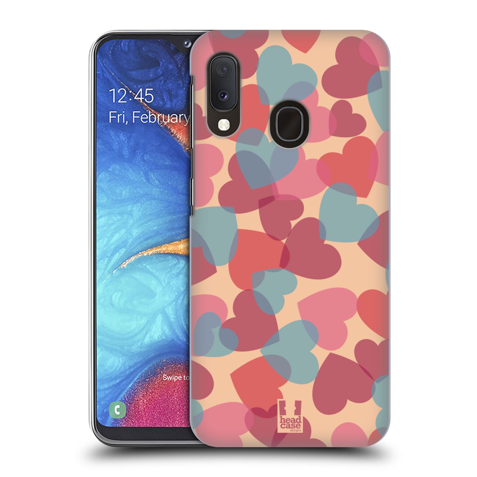 Zadní obal pro mobil Samsung Galaxy A20E - HEAD CASE - Růžová srdíčka kreslený vzor