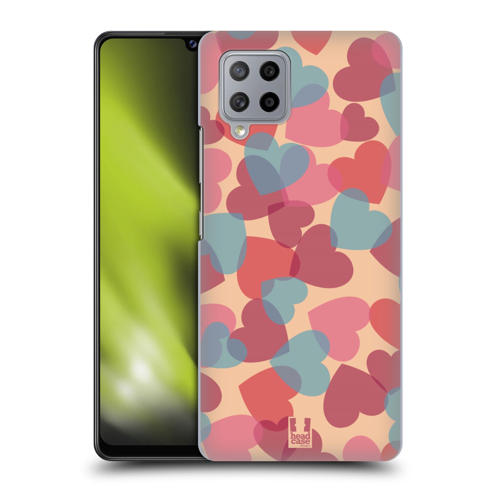 Zadní obal pro mobil Samsung Galaxy A42 5G - HEAD CASE - Růžová srdíčka kreslený vzor