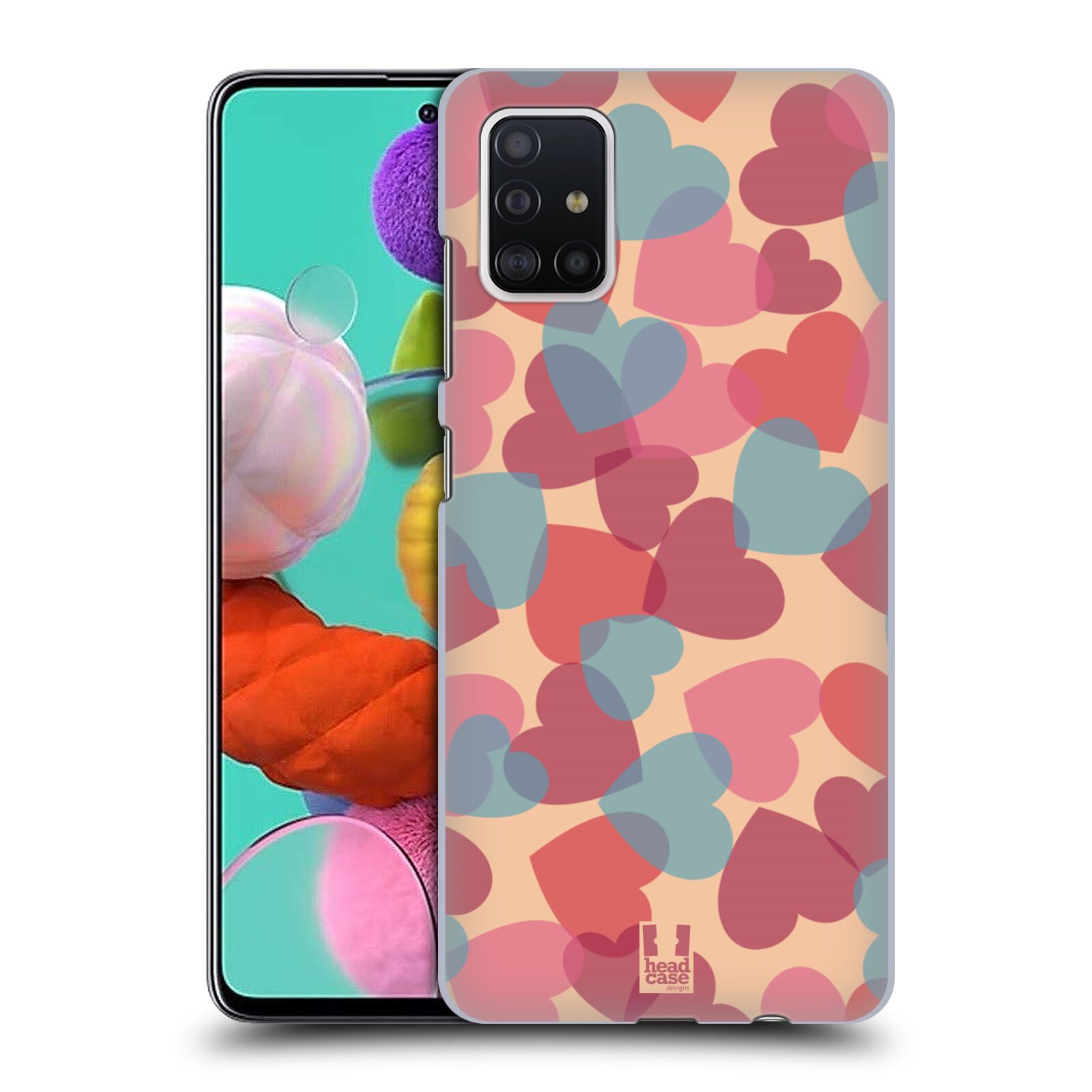 Zadní obal pro mobil Samsung Galaxy A51 - HEAD CASE - Růžová srdíčka kreslený vzor