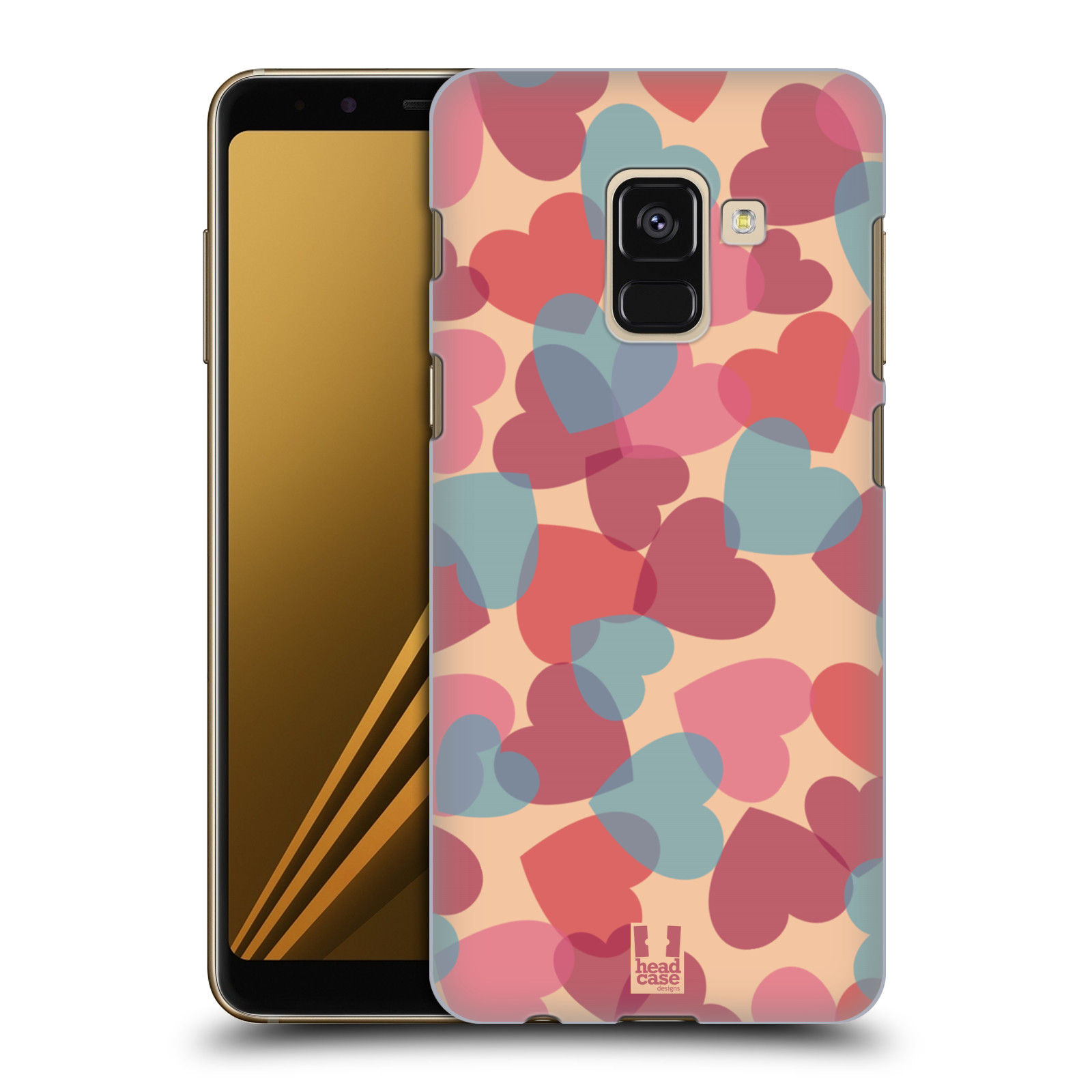 Zadní obal pro mobil Samsung Galaxy A8+ - HEAD CASE - Růžová srdíčka kreslený vzor