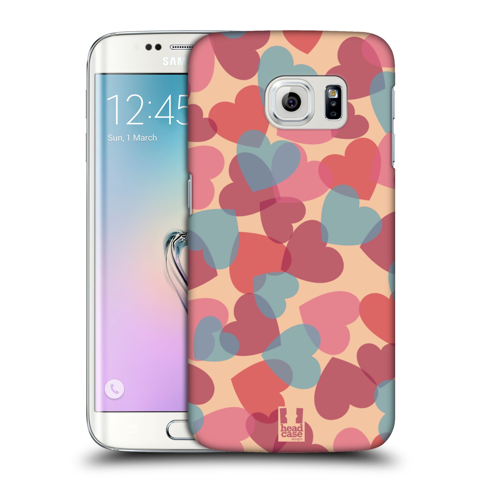 Zadní obal pro mobil Samsung Galaxy S6 EDGE - HEAD CASE - Růžová srdíčka kreslený vzor