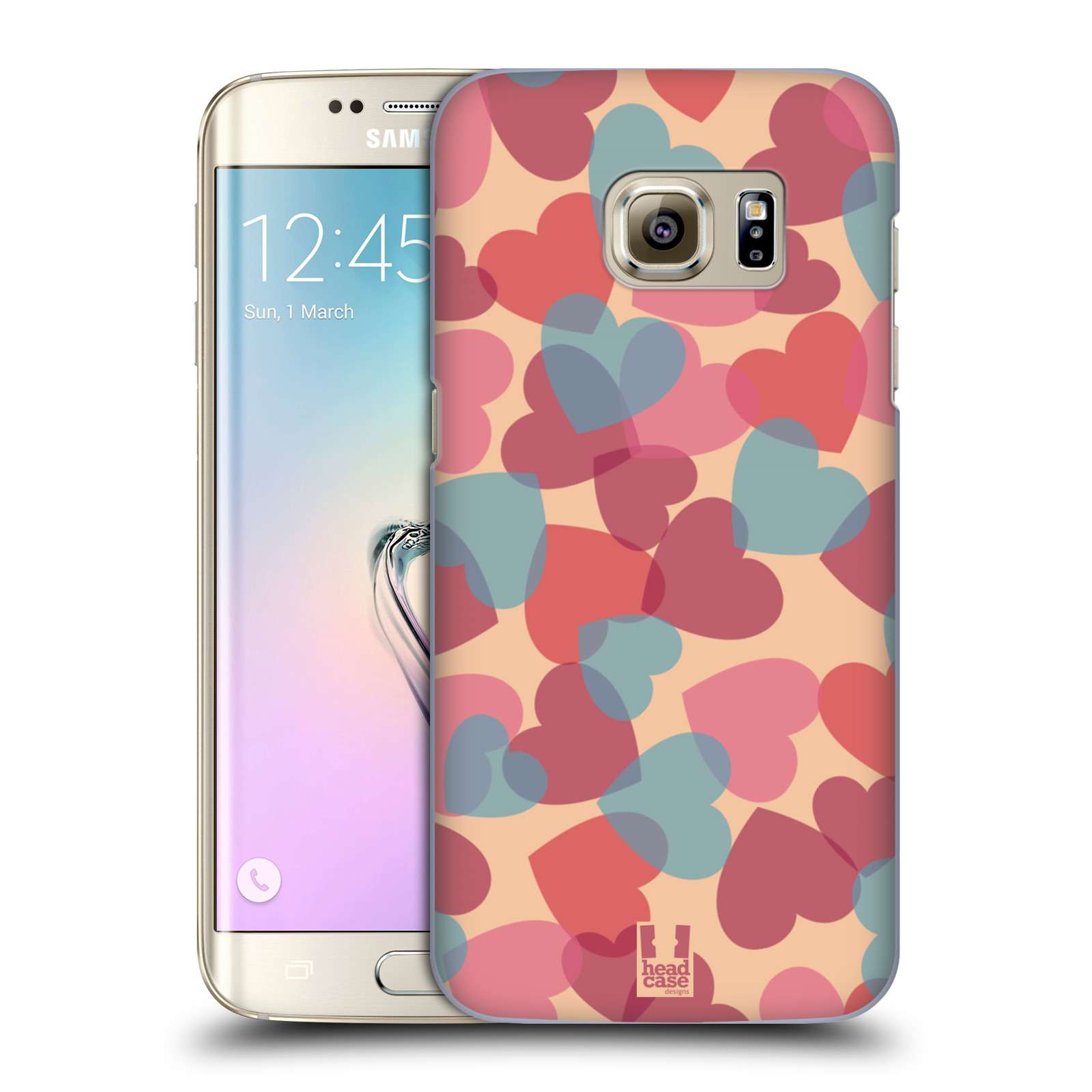 Zadní obal pro mobil Samsung Galaxy S7 EDGE - HEAD CASE - Růžová srdíčka kreslený vzor
