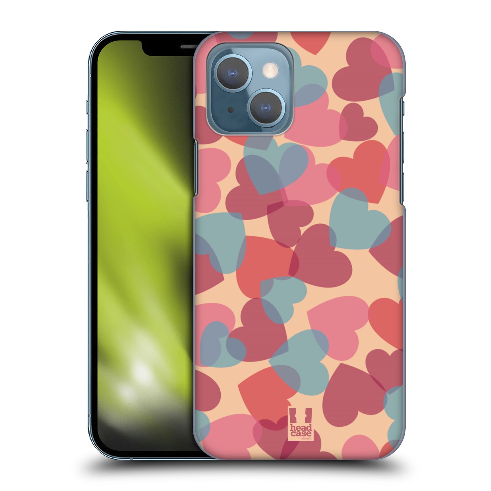 Zadní obal pro mobil Apple Iphone 13 - HEAD CASE - Růžová srdíčka kreslený vzor