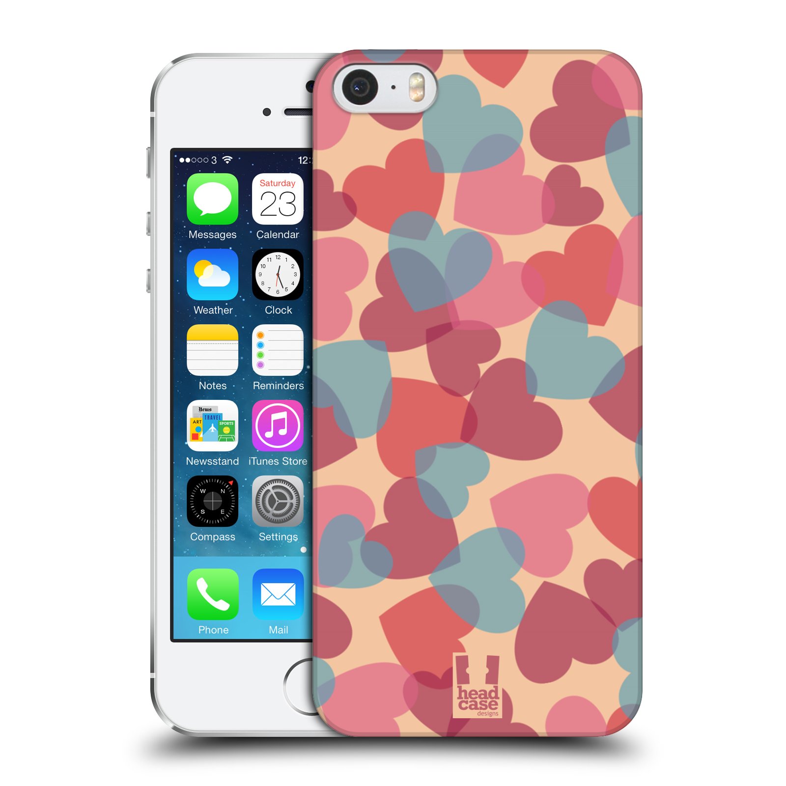 Zadní obal pro mobil Apple Iphone 5/5S/SE 2015 - HEAD CASE - Růžová srdíčka kreslený vzor