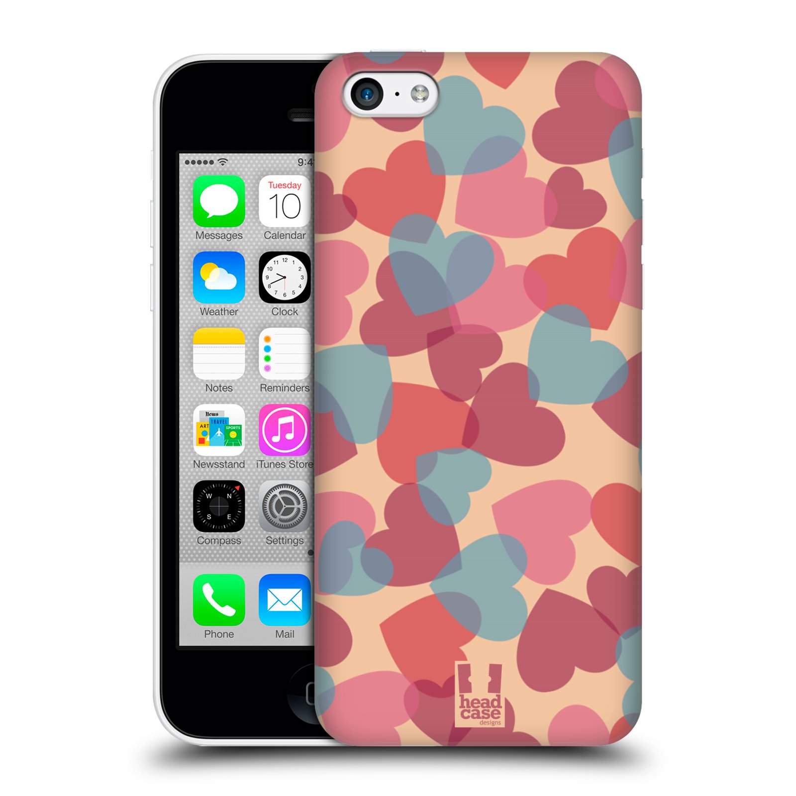 Zadní obal pro mobil Apple Iphone 5C - HEAD CASE - Růžová srdíčka kreslený vzor