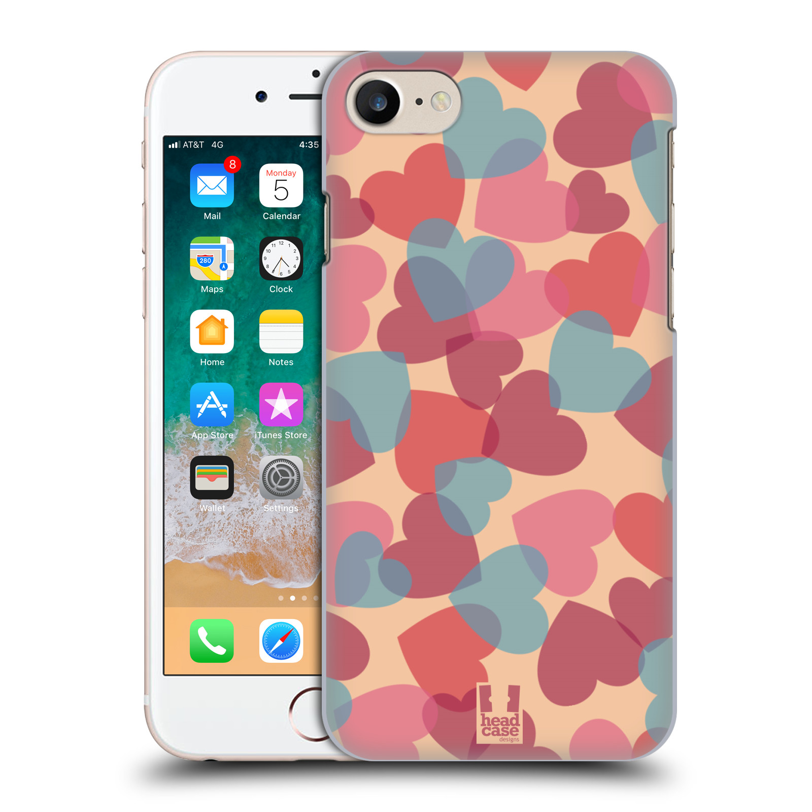 Zadní obal pro mobil Apple Iphone 7/8/SE2020 - HEAD CASE - Růžová srdíčka kreslený vzor