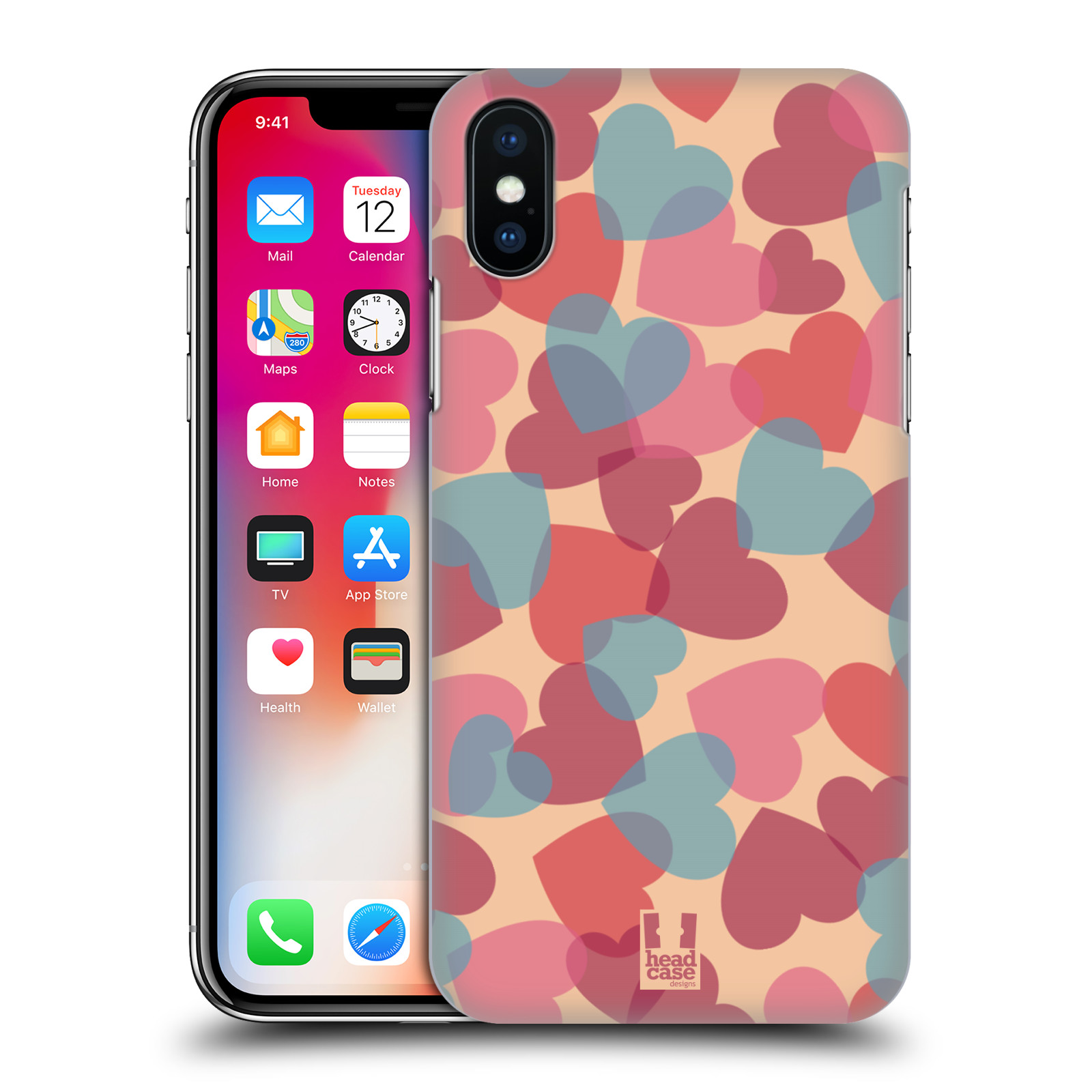 Zadní obal pro mobil Apple Iphone X / XS - HEAD CASE - Růžová srdíčka kreslený vzor