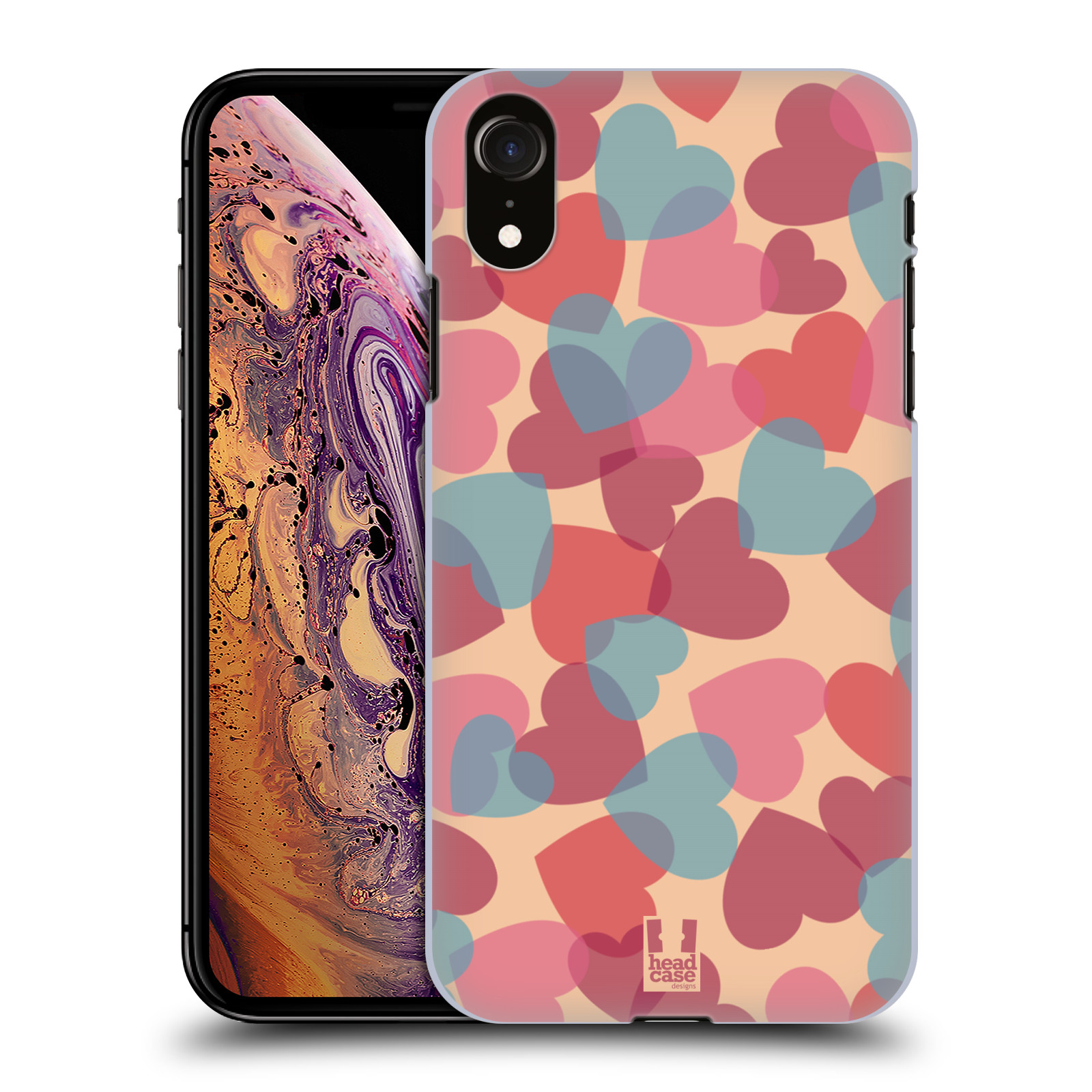 Zadní obal pro mobil Apple Iphone XR - HEAD CASE - Růžová srdíčka kreslený vzor