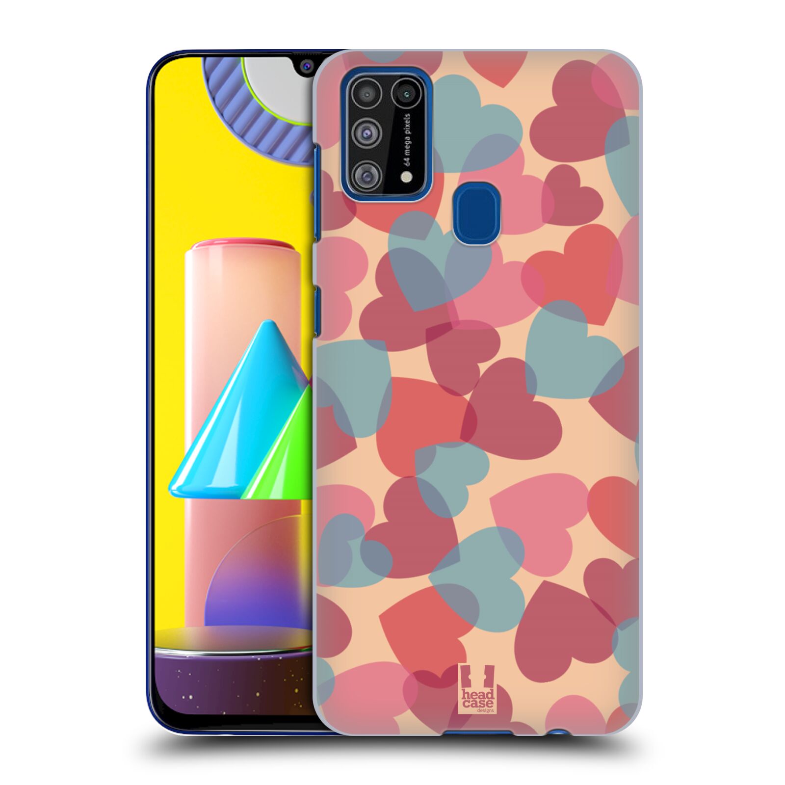 Zadní obal pro mobil Samsung Galaxy M31 - HEAD CASE - Růžová srdíčka kreslený vzor