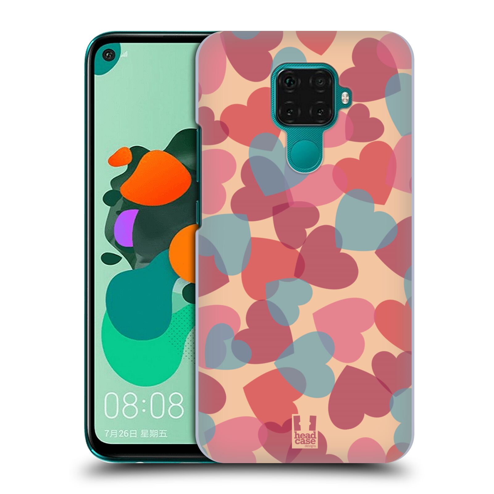 Zadní obal pro mobil Huawei Mate 30 LITE - HEAD CASE - Růžová srdíčka kreslený vzor