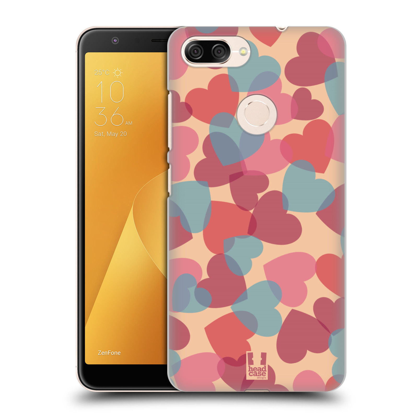 Zadní obal pro mobil Asus Zenfone Max Plus (M1) - HEAD CASE - Růžová srdíčka kreslený vzor