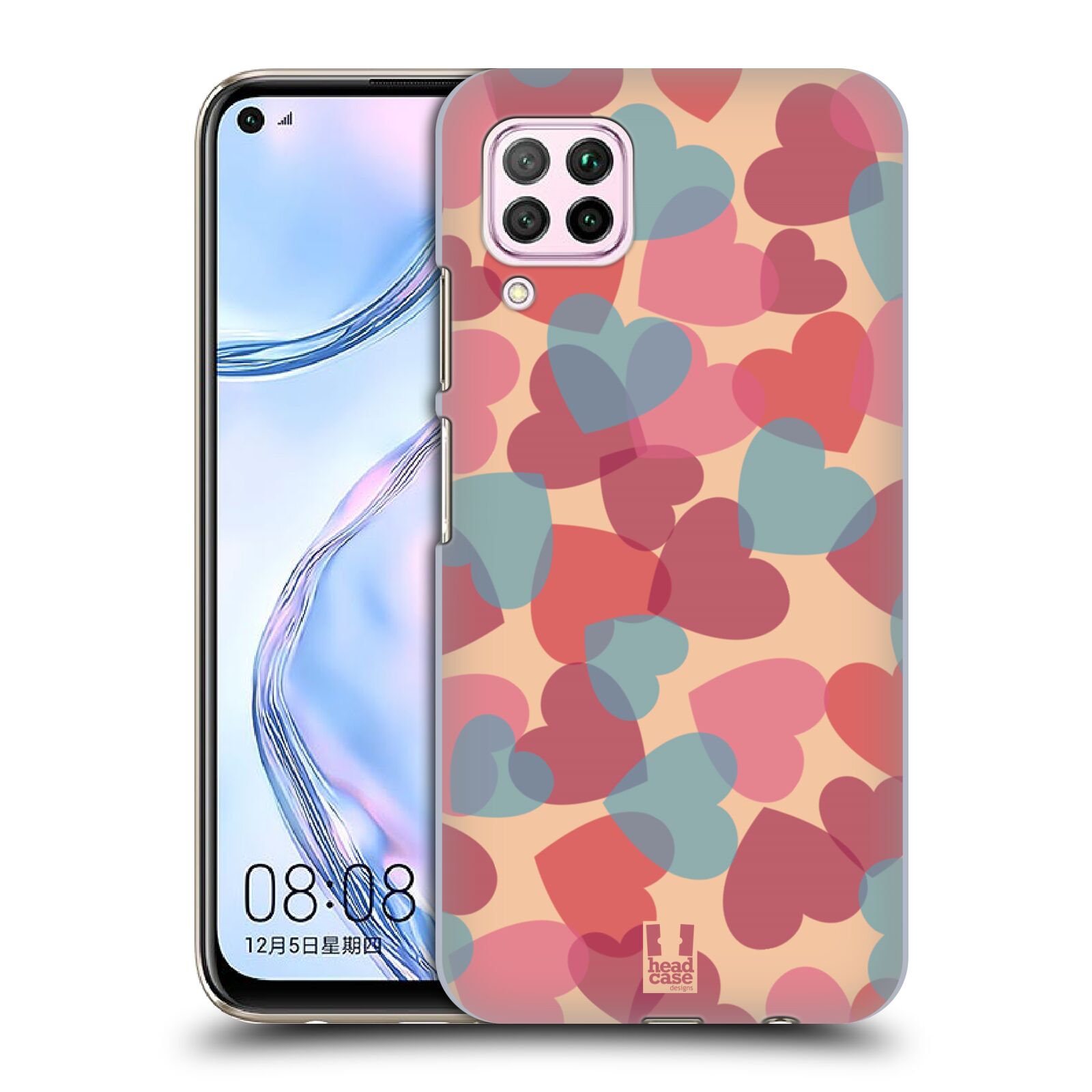 Zadní obal pro mobil Huawei P40 LITE - HEAD CASE - Růžová srdíčka kreslený vzor