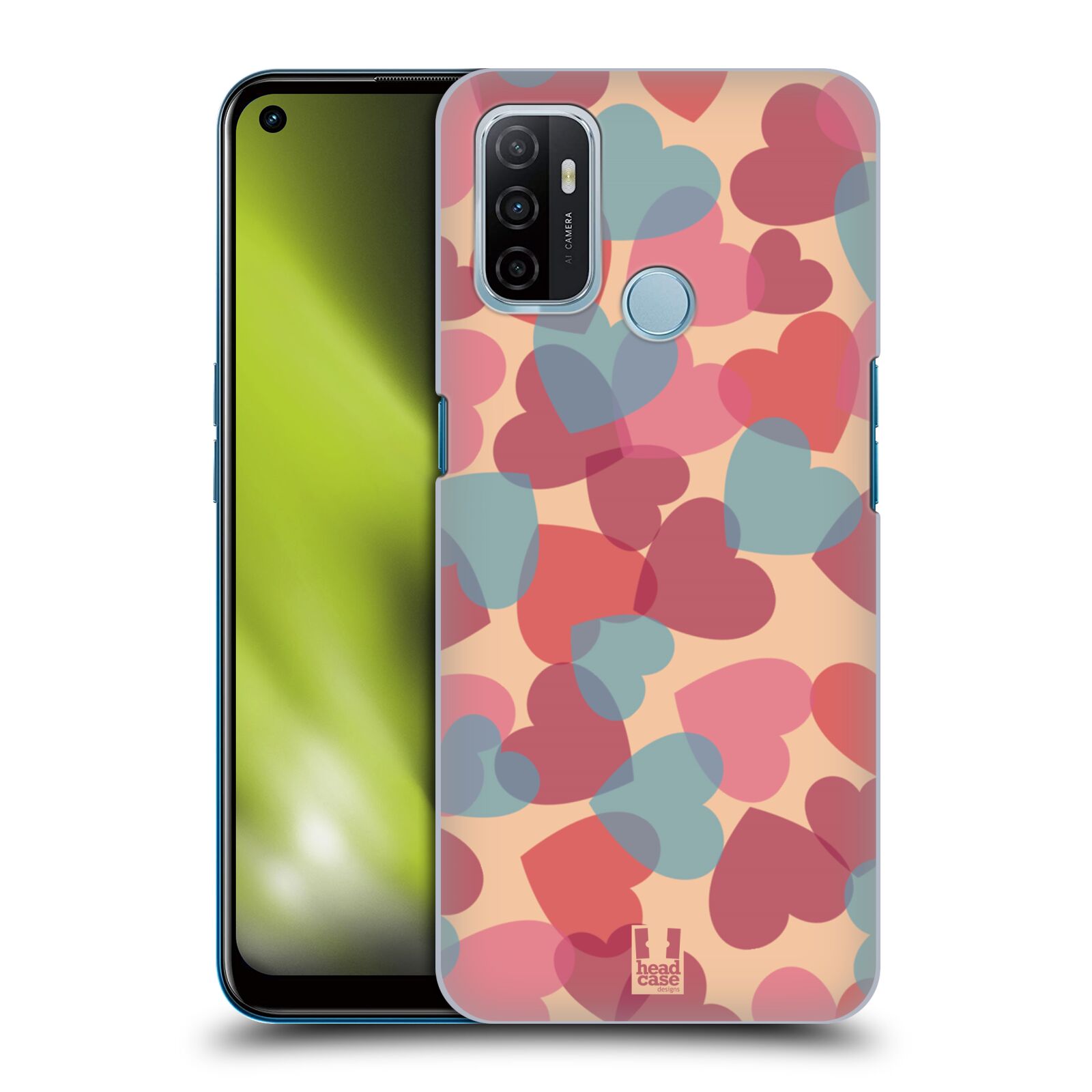 Zadní obal pro mobil Oppo A53 / A53s - HEAD CASE - Růžová srdíčka kreslený vzor