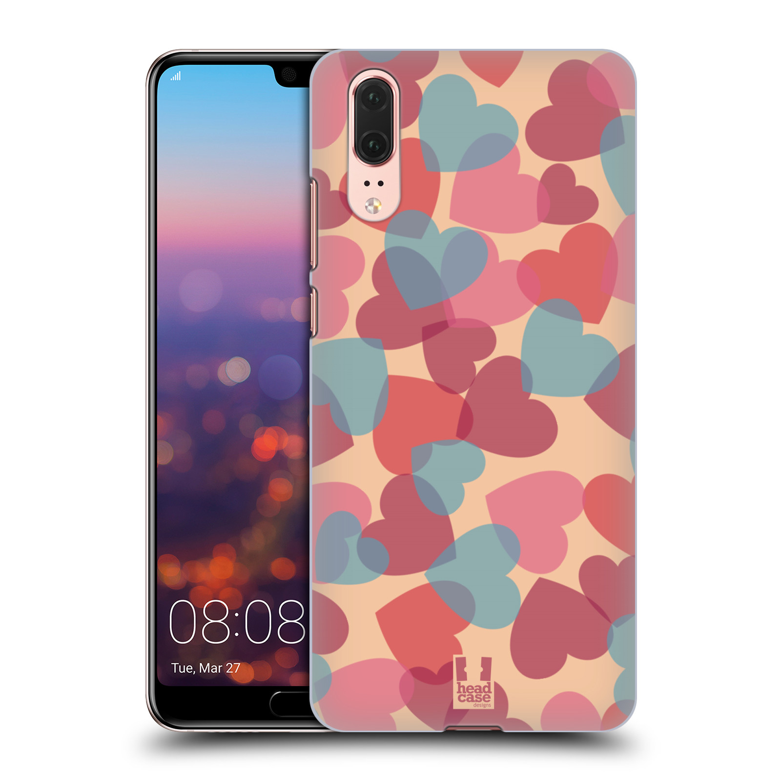 Zadní obal pro mobil Huawei P20 - HEAD CASE - Růžová srdíčka kreslený vzor