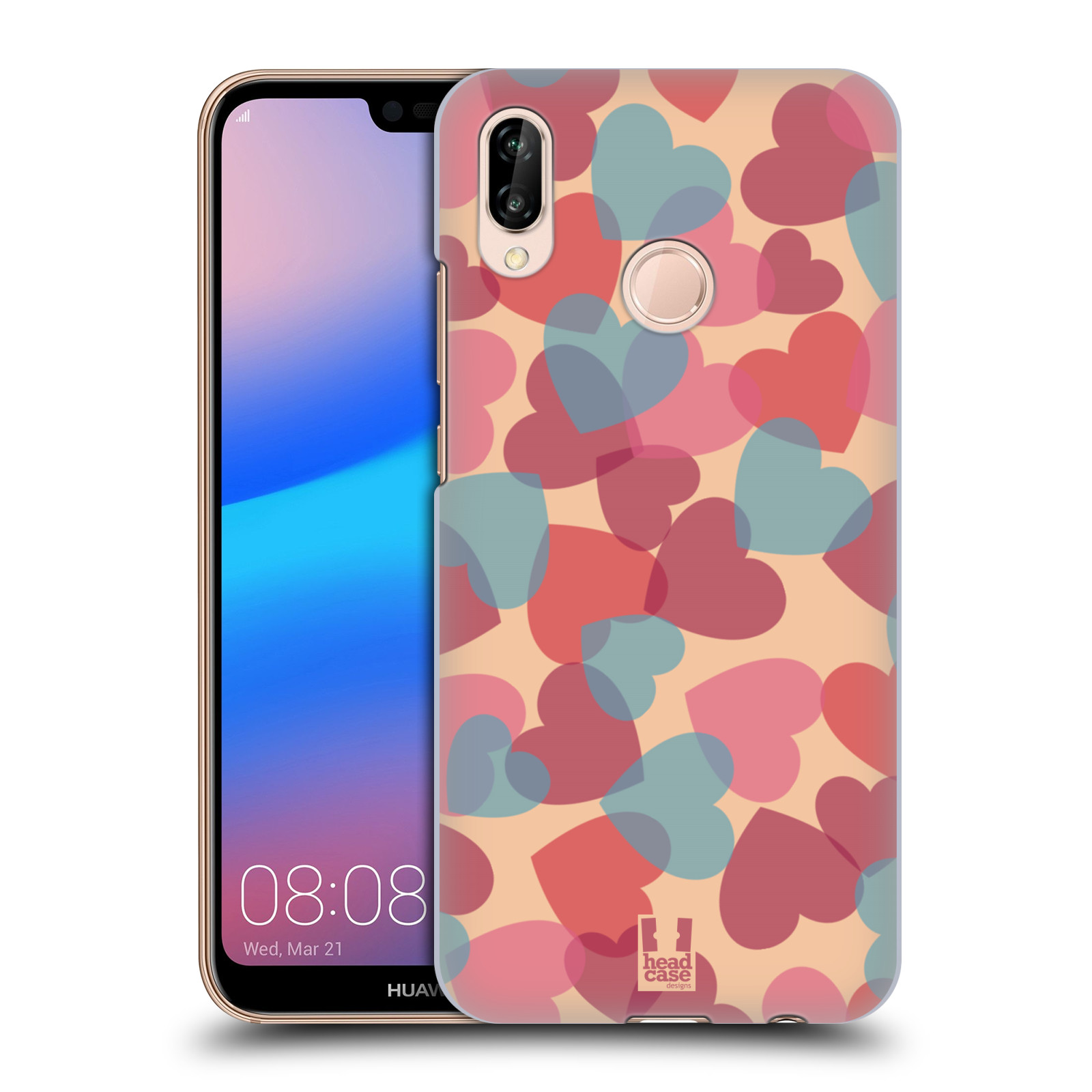 Zadní obal pro mobil Huawei P20 LITE - HEAD CASE - Růžová srdíčka kreslený vzor