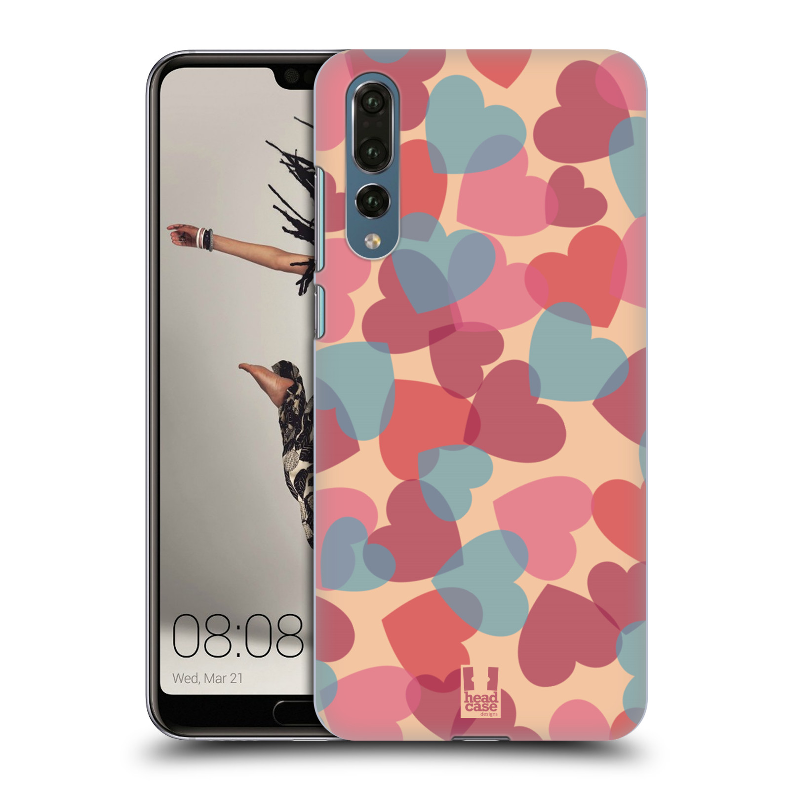Zadní obal pro mobil Huawei P20 PRO - HEAD CASE - Růžová srdíčka kreslený vzor