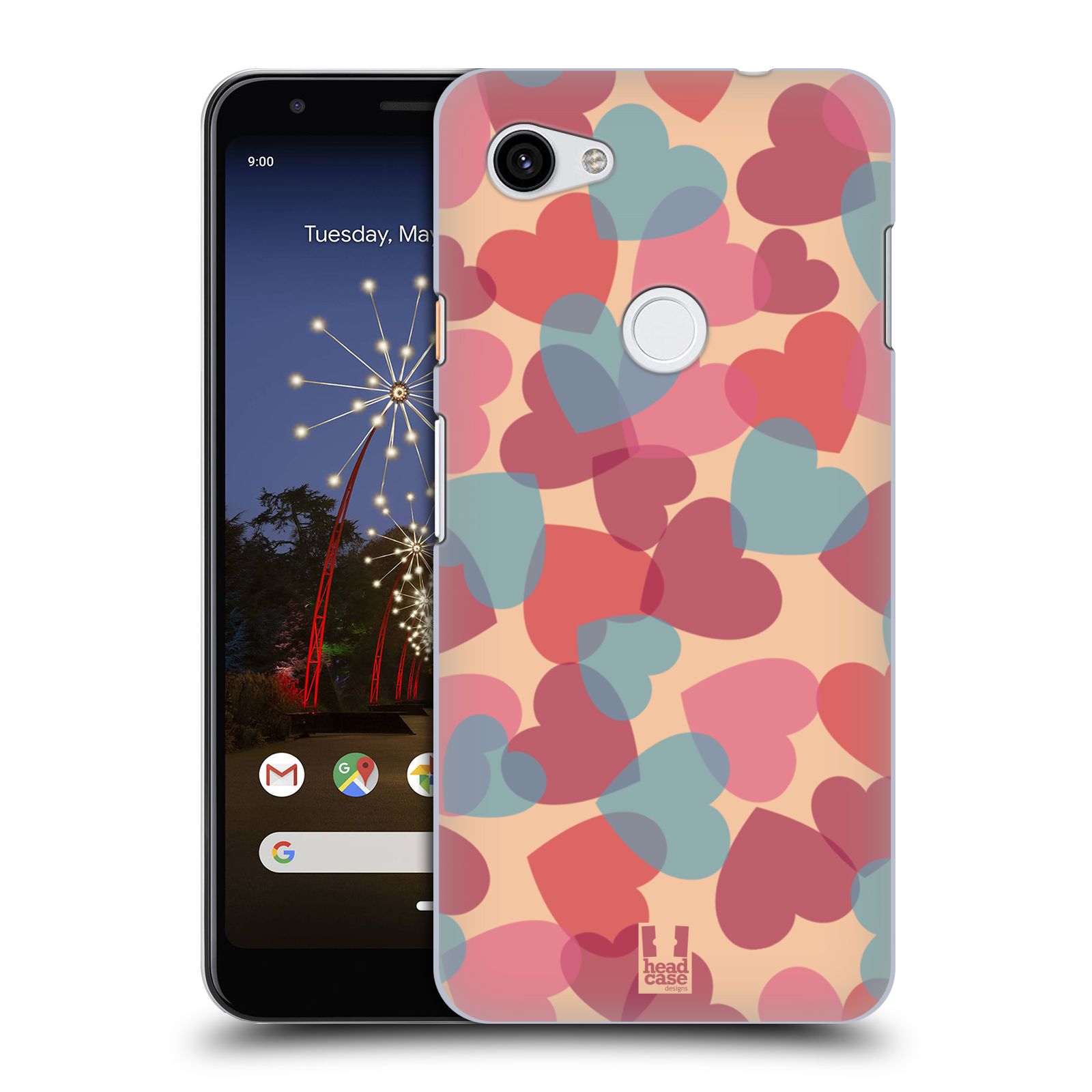 Zadní obal pro mobil Google Pixel 3a XL - HEAD CASE - Růžová srdíčka kreslený vzor