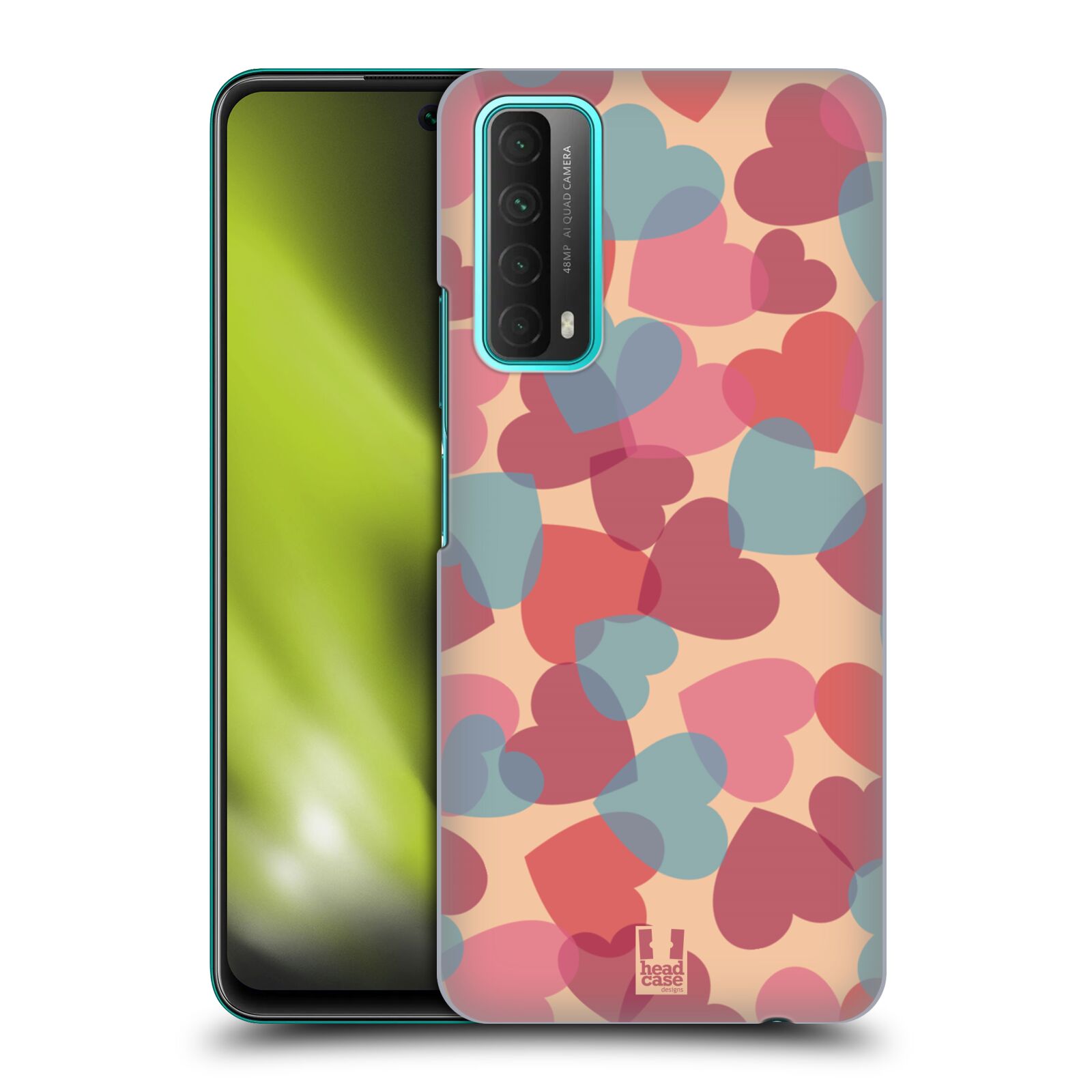 Zadní obal pro mobil Huawei P SMART 2021 - HEAD CASE - Růžová srdíčka kreslený vzor