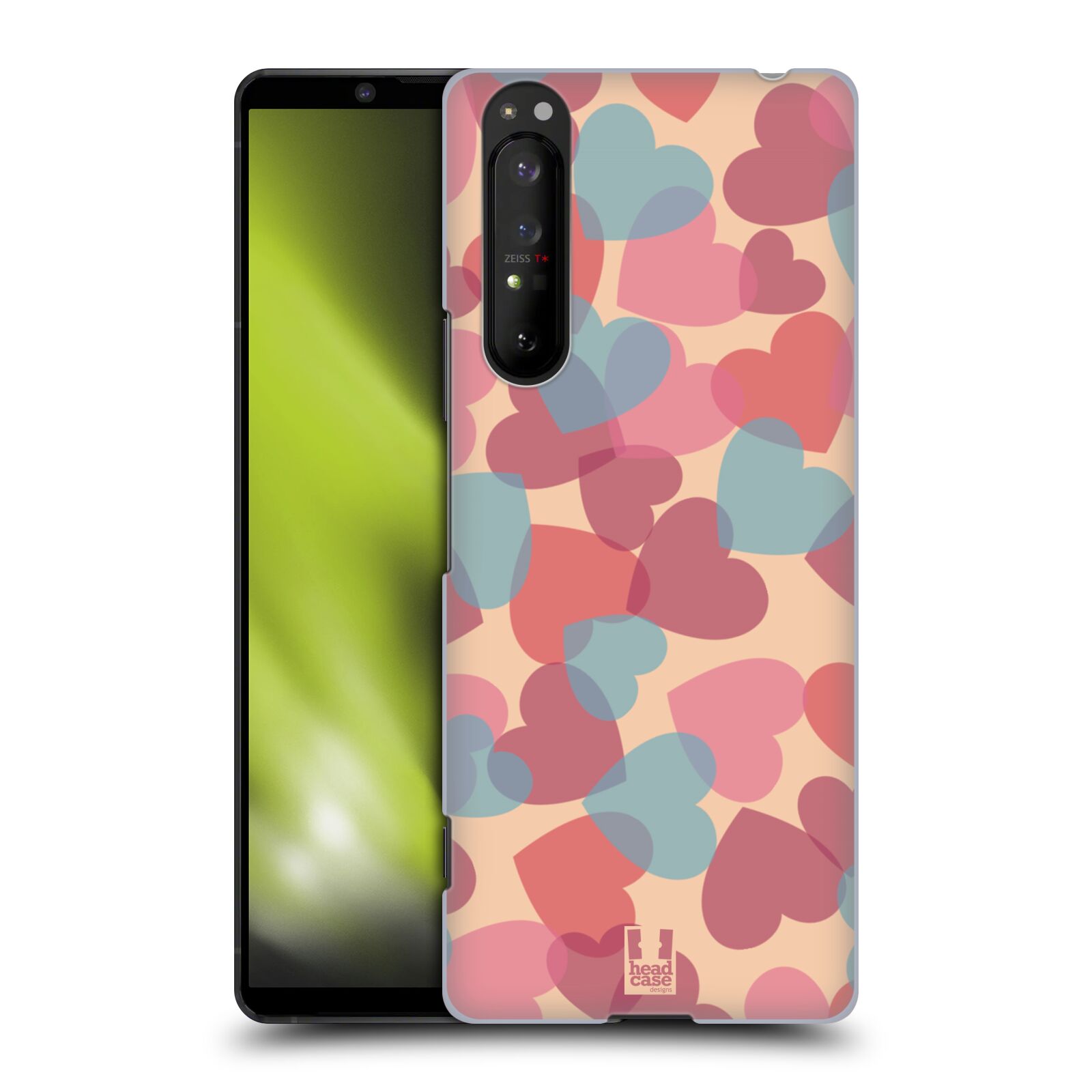 Zadní obal pro mobil Sony Xperia 1 II - HEAD CASE - Růžová srdíčka kreslený vzor