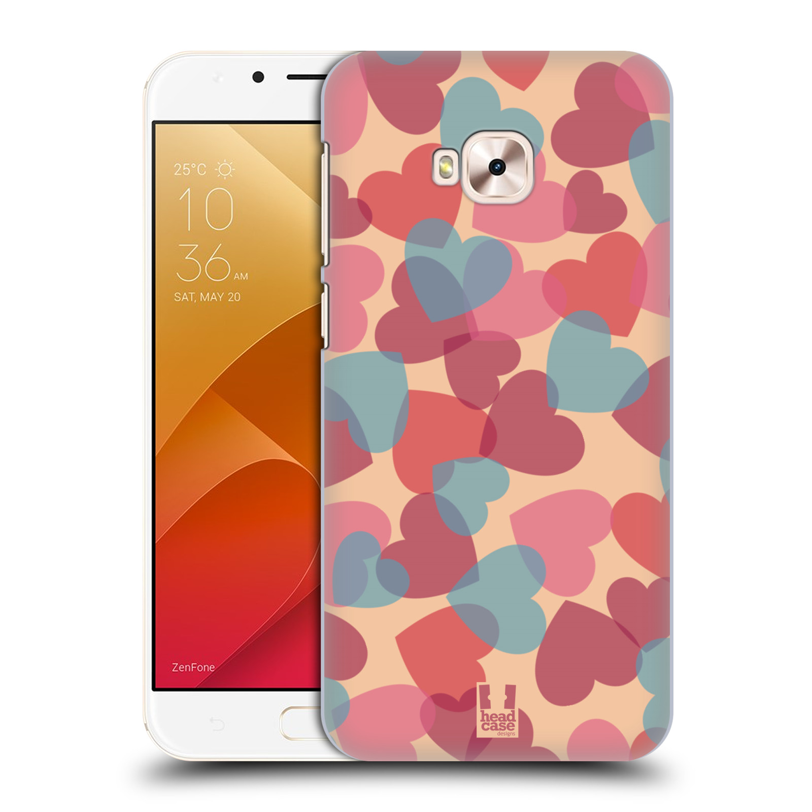 Zadní obal pro mobil Asus Zenfone 4 Selfie Pro ZD552KL - HEAD CASE - Růžová srdíčka kreslený vzor