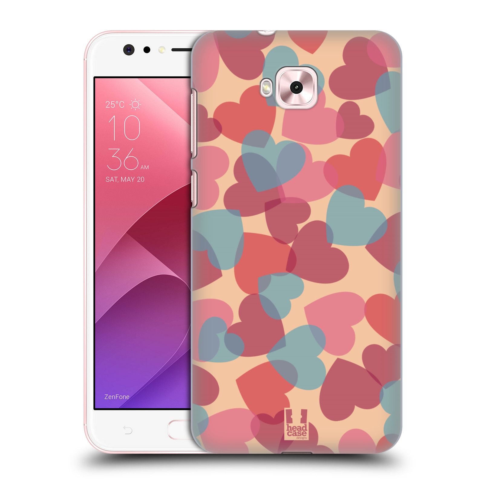 Zadní obal pro mobil Asus Zenfone 4 Selfie ZD553KL - HEAD CASE - Růžová srdíčka kreslený vzor