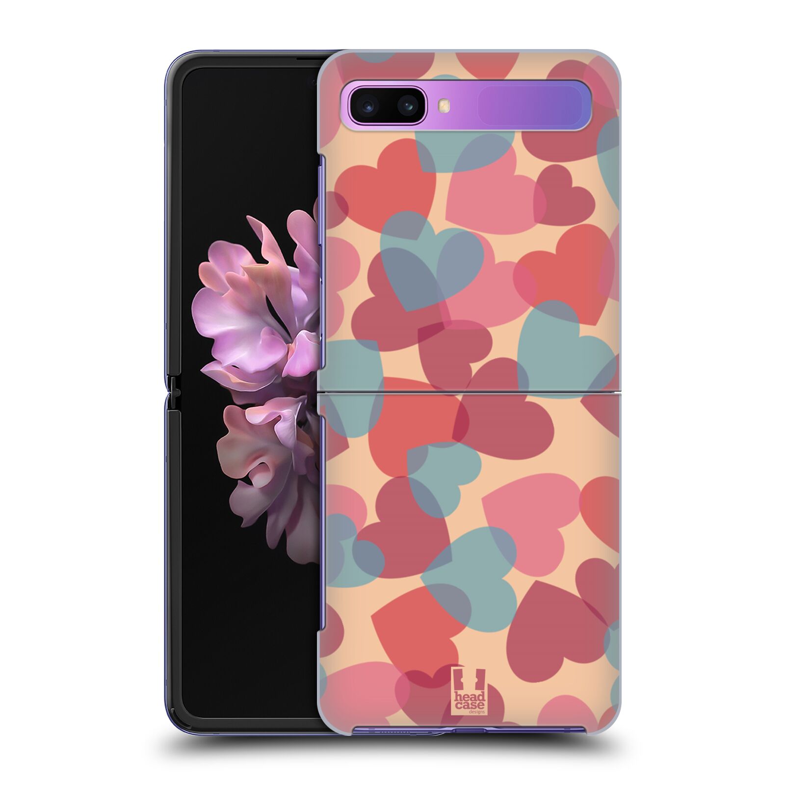 Zadní obal pro mobil Samsung Galaxy Z Flip - HEAD CASE - Růžová srdíčka kreslený vzor
