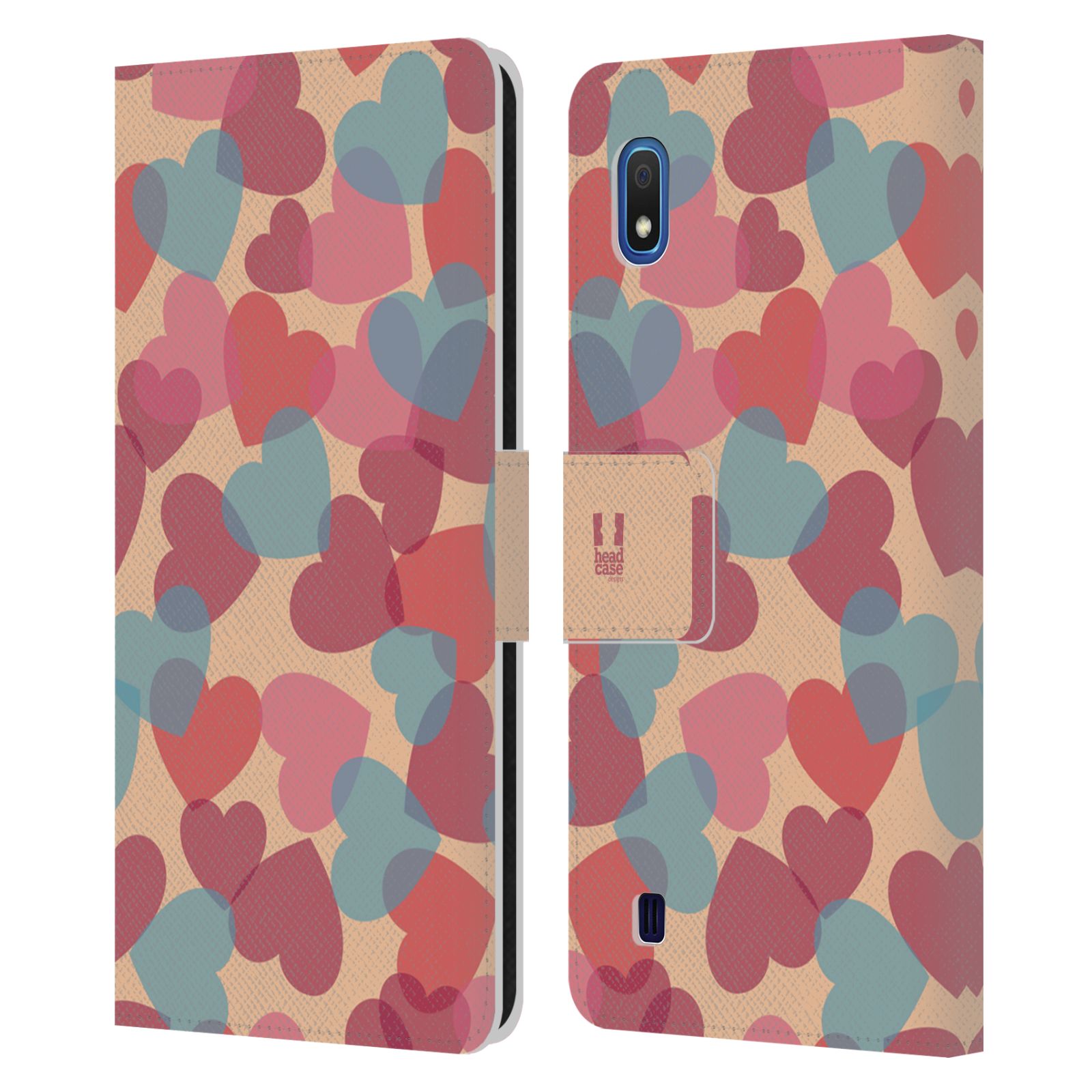 Pouzdro na mobil Samsung Galaxy A10 vzor prolínající se srdíčka, srdce, láska, růžová