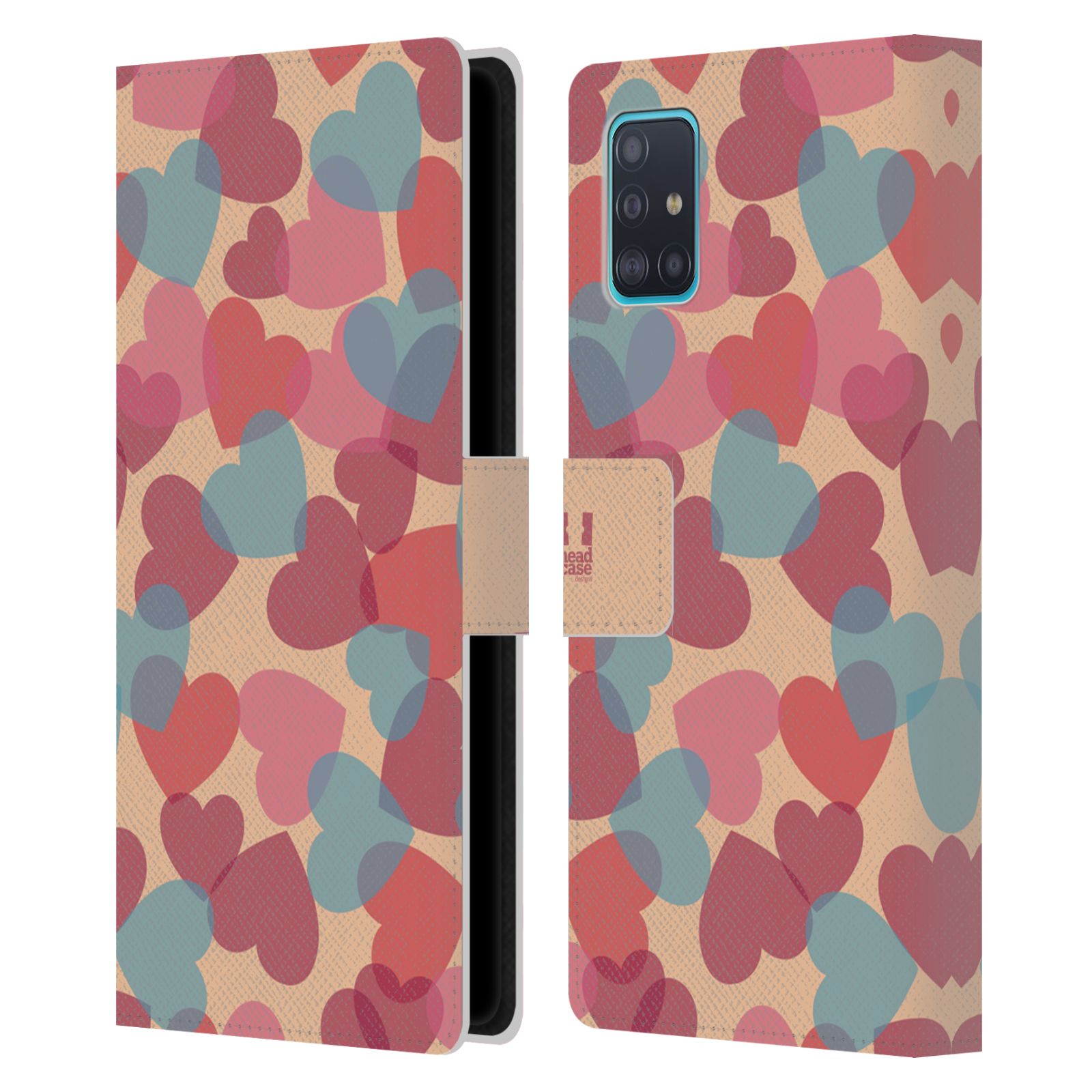 Pouzdro na mobil Samsung Galaxy A51 (A515F) vzor prolínající se srdíčka, srdce, láska, růžová