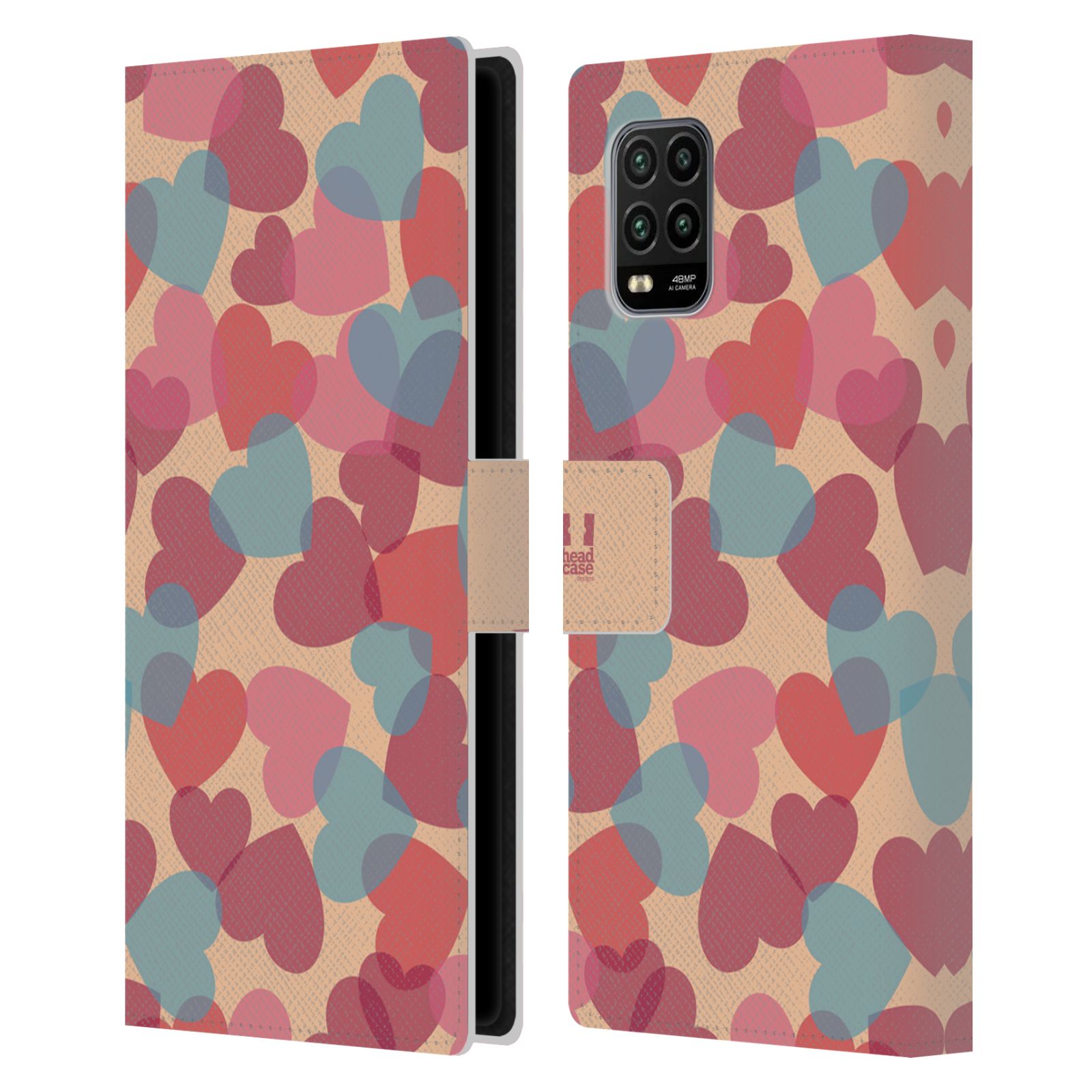 Pouzdro na mobil Xiaomi Mi 10 LITE vzor prolínající se srdíčka, srdce, láska, růžová