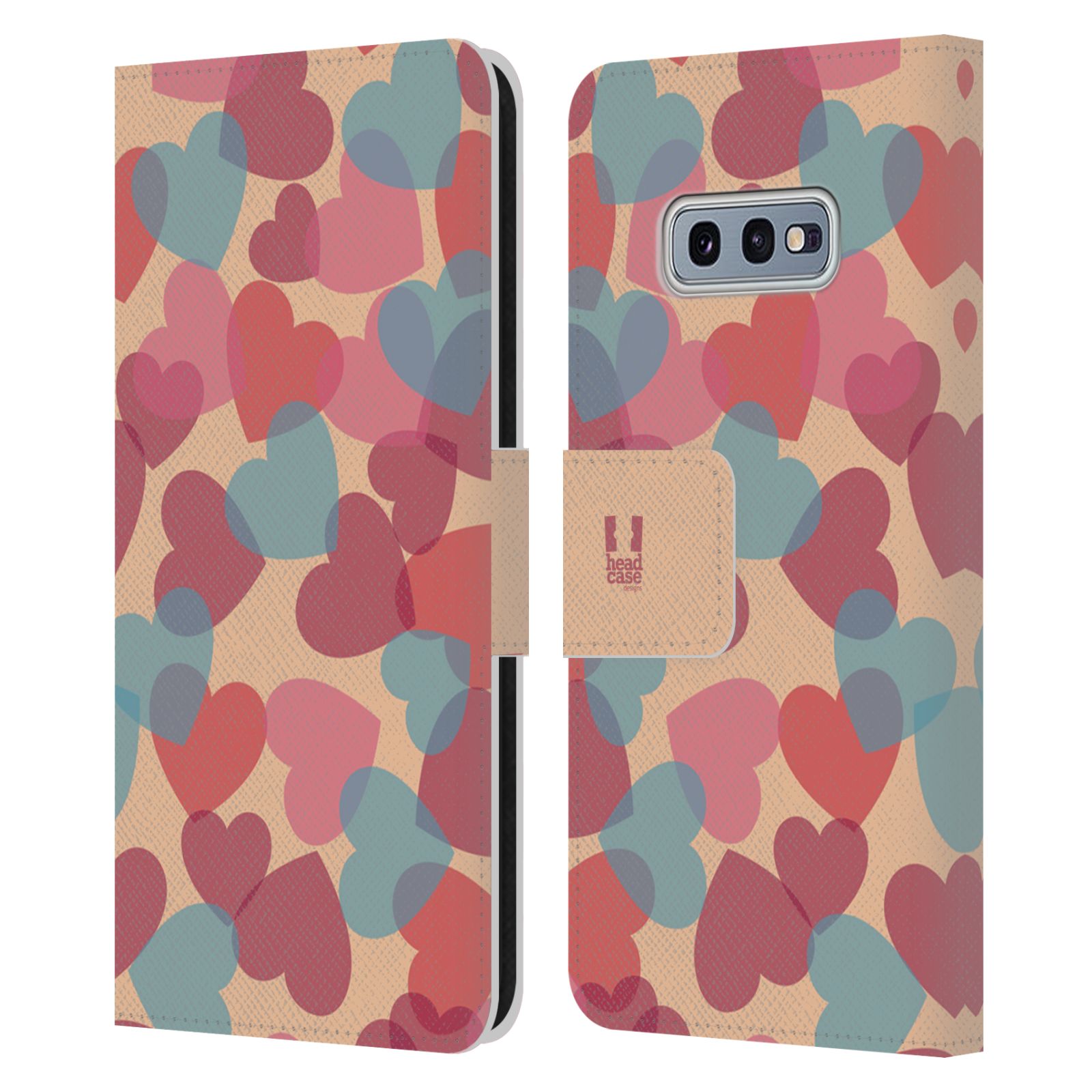 Pouzdro HEAD CASE na mobil Samsung Galaxy S10e vzor prolínající se srdíčka, srdce, láska, růžová