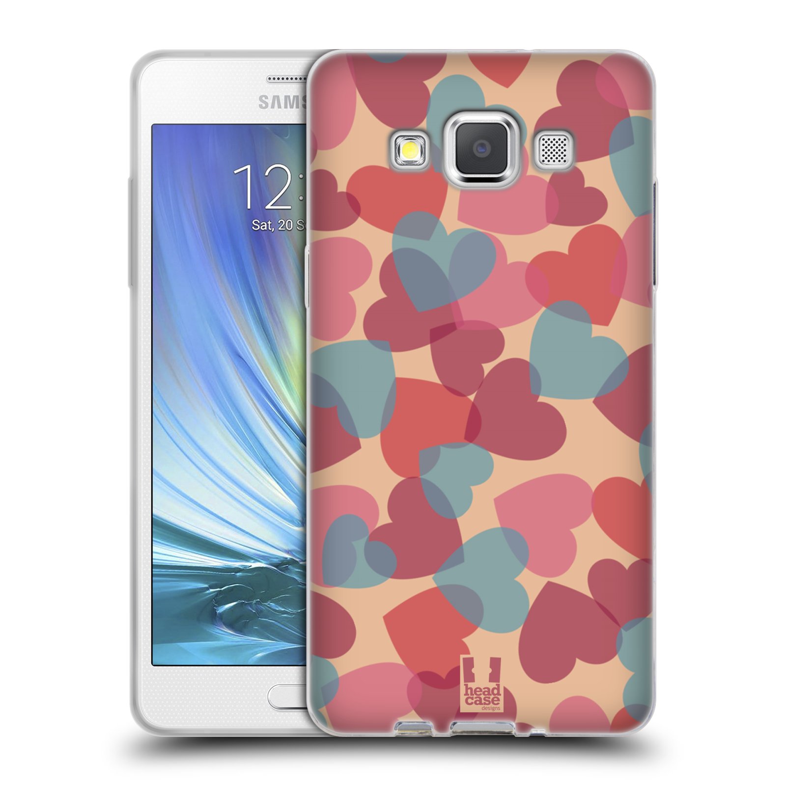 HEAD CASE silikonový obal na mobil Samsung Galaxy A5 vzor Vzorkovaná malba SRDÍČKA RŮŽOVÁ