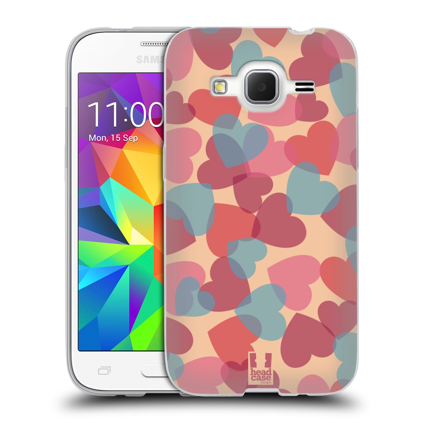 HEAD CASE silikonový obal na mobil Samsung Galaxy Core Prime (G360) vzor Vzorkovaná malba SRDÍČKA RŮŽOVÁ