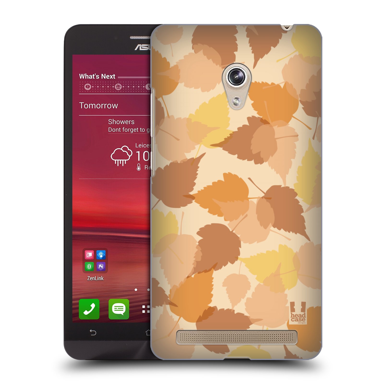 HEAD CASE plastový obal na mobil Asus Zenfone 6 vzor Vzorkovaná malba LISTY HNĚDÁ