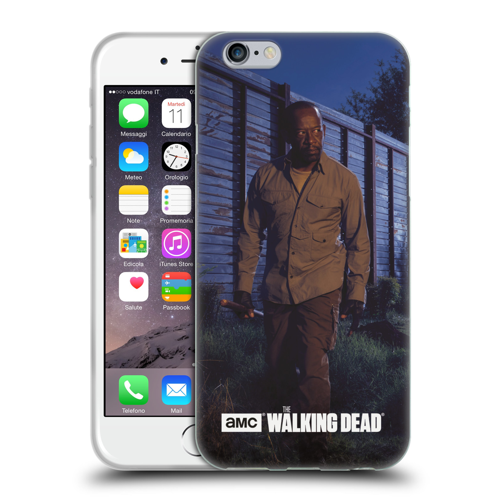 HEAD CASE silikonový obal na mobil Apple Iphone 6 / 6S originální potisk Walking Dead postavy v akci Morgan