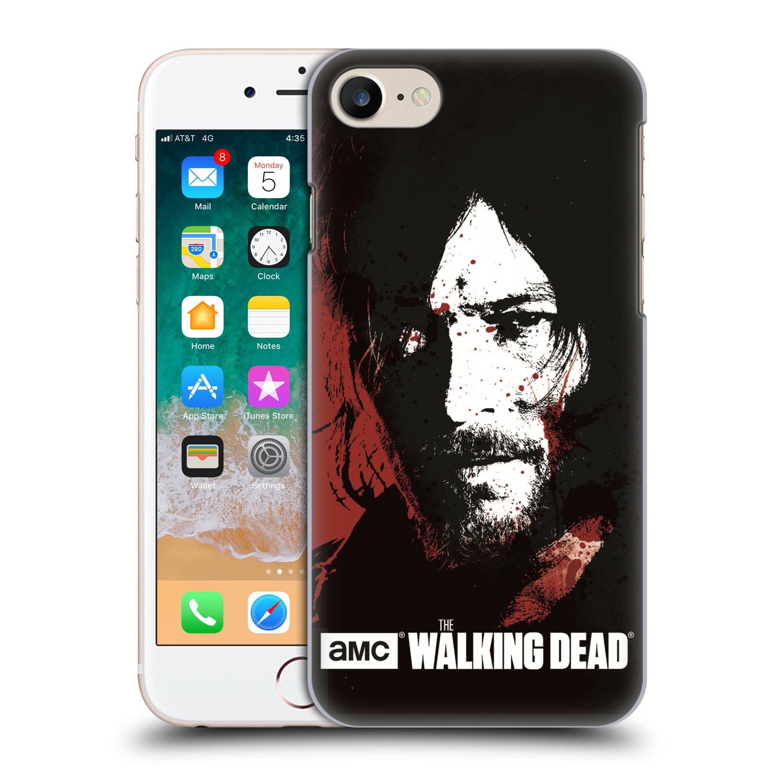 Pouzdro na mobil Apple Iphone 7/8 - HEAD CASE - Walking Dead - Daryl kresba