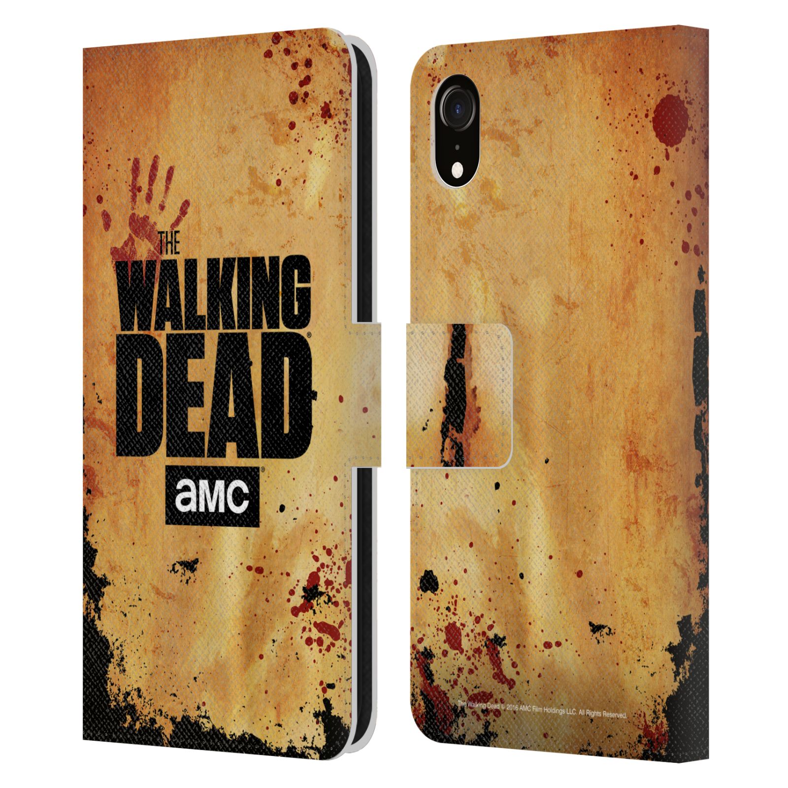Pouzdro na mobil Apple Iphone XR - Head Case - Walking Dead logo krvavá ruka