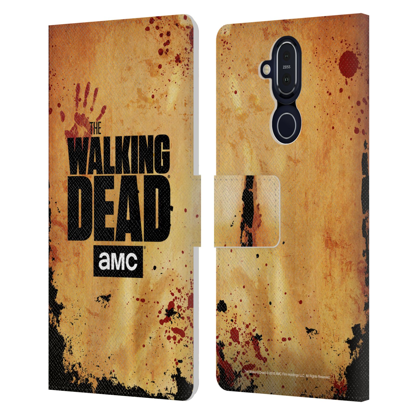 Pouzdro na mobil Nokia 8.1 - Head Case - Walking Dead logo krvavá ruka