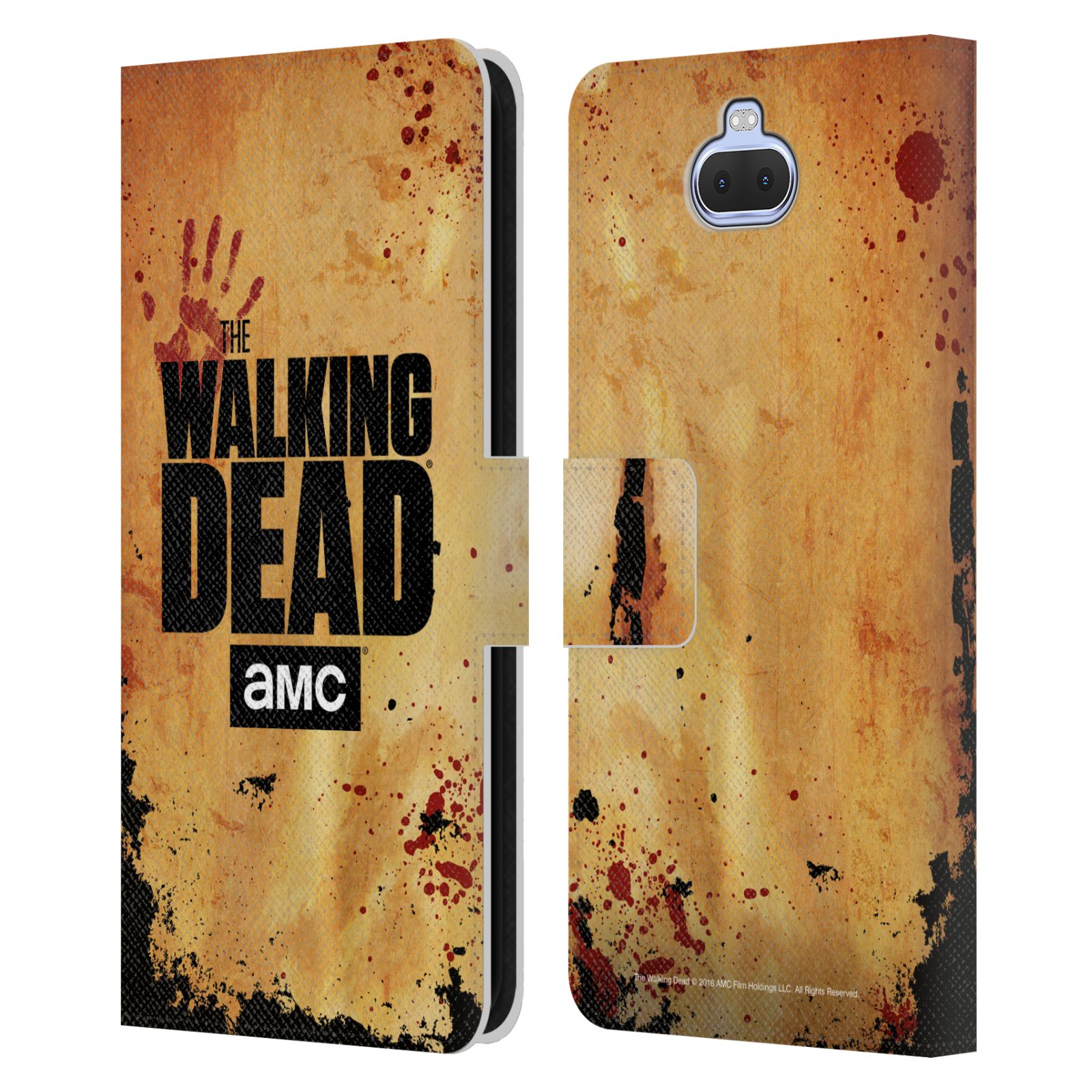 Pouzdro na mobil Sony Xperia 10 - Head Case - Walking Dead logo krvavá ruka