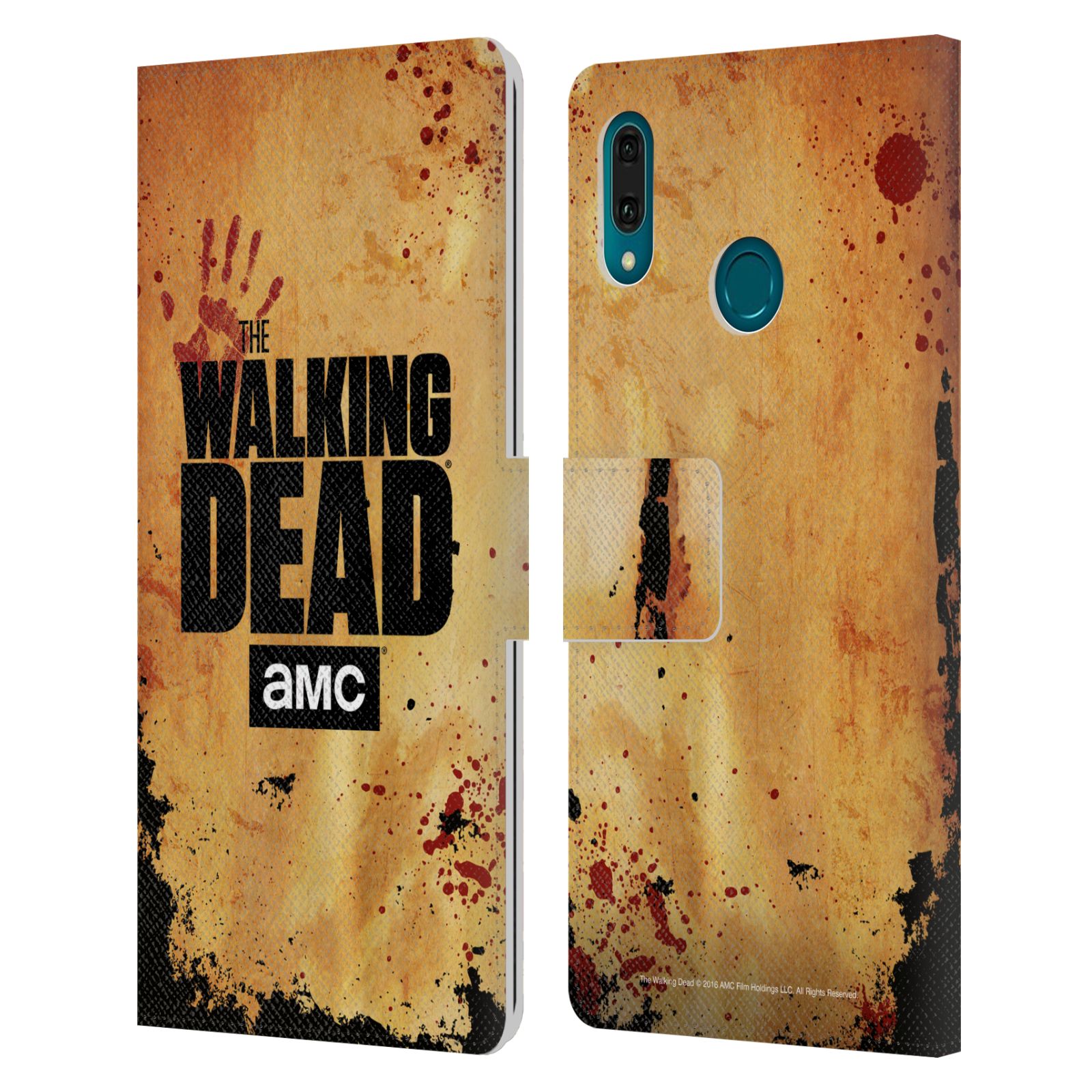 Pouzdro na mobil Huawei Y9 2019 - Head Case - Walking Dead logo krvavá ruka